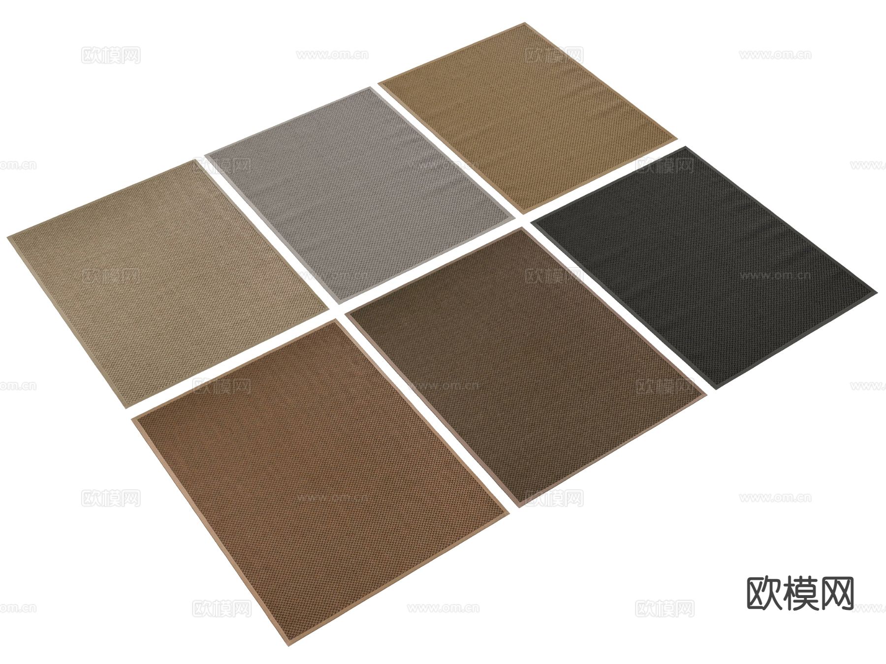 侘寂风编织地毯su模型下载（渲染图1）