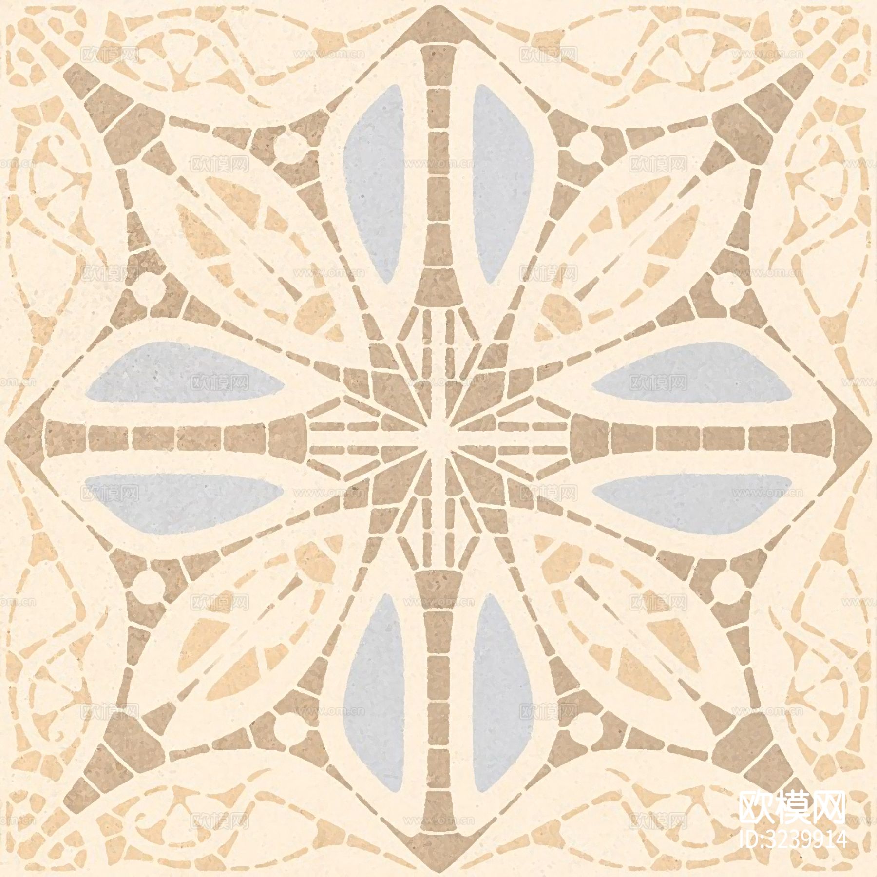 米色现代简约花砖贴图下载