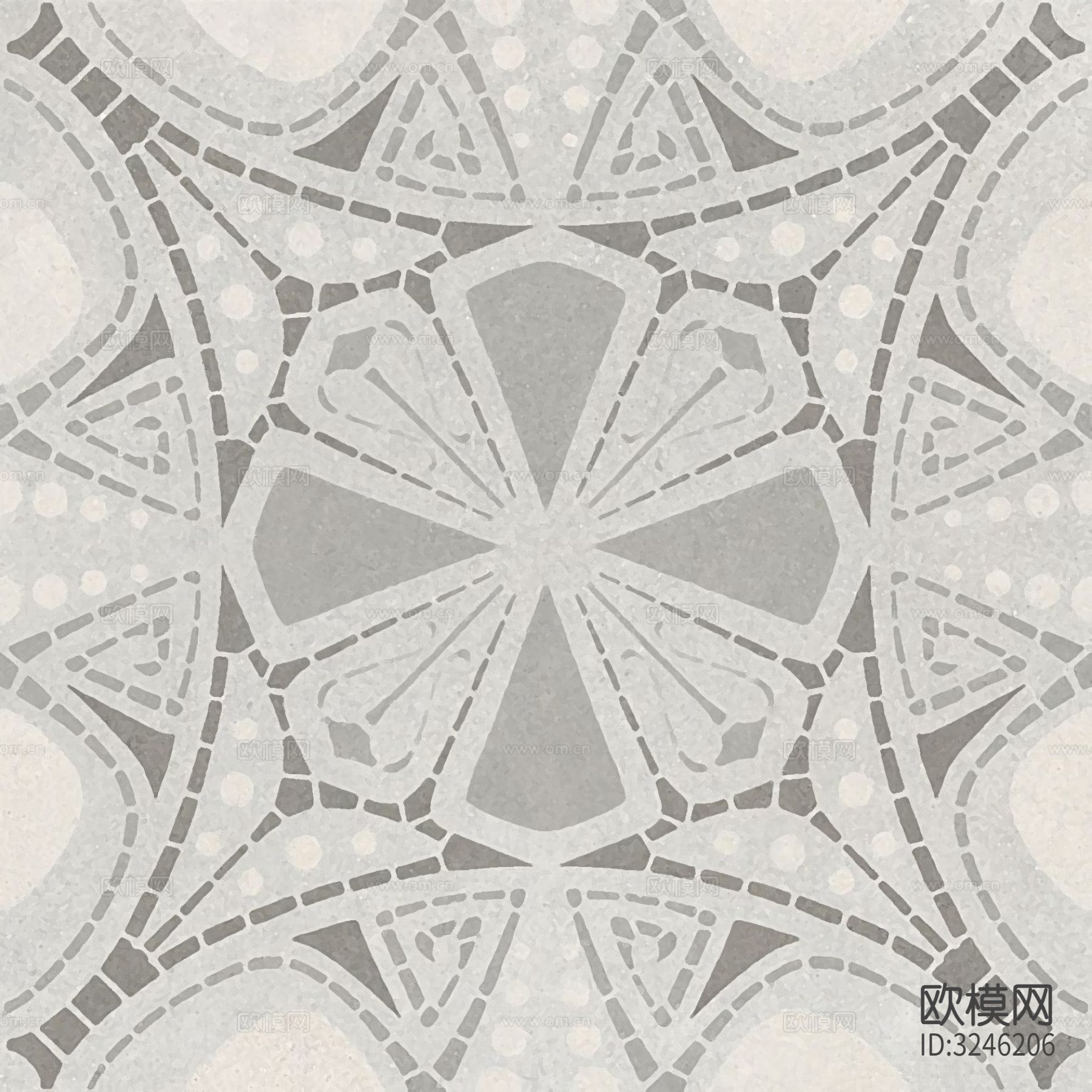 灰色现代简约花砖贴图下载