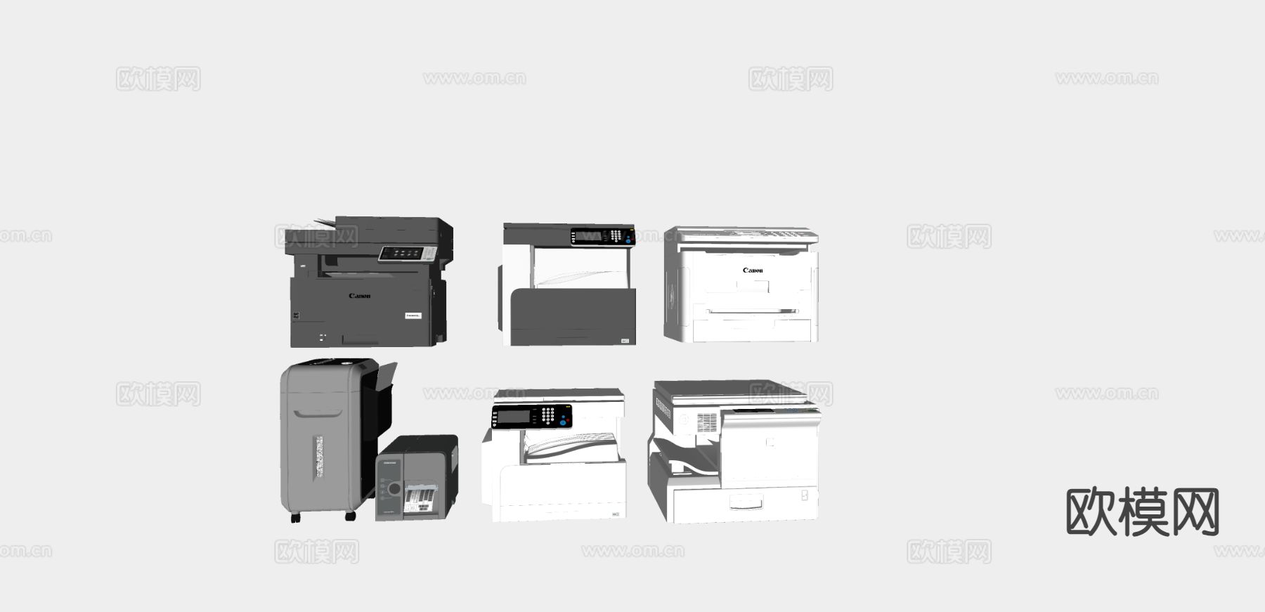 打印机 复印机 扫描仪 传真机su模型下载（渲染图1）