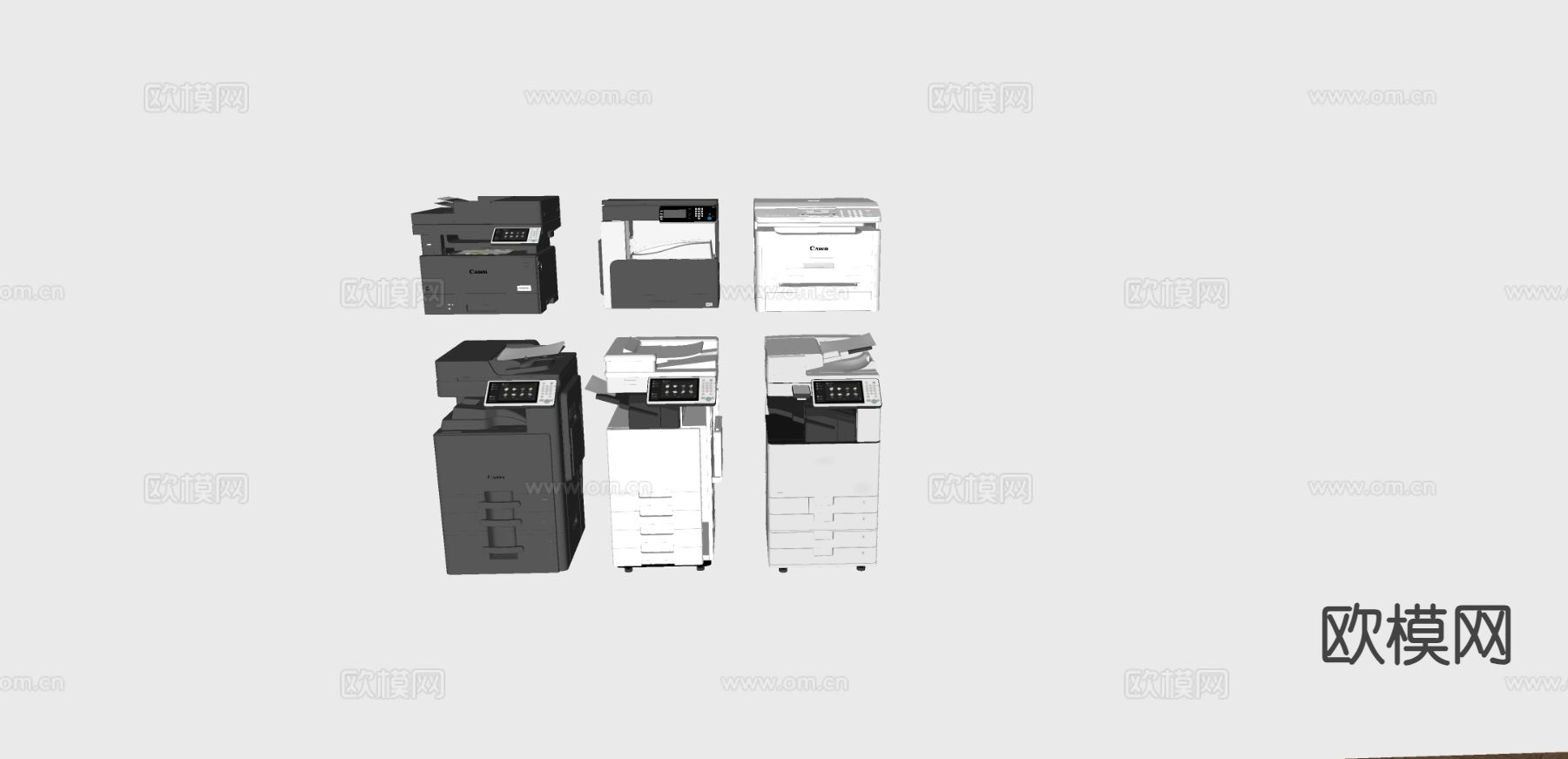 智能打印机 复印机 扫描仪 传真机su模型下载（渲染图1）