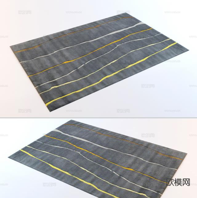 现代地毯 客厅地毯 卧室地毯3d模型