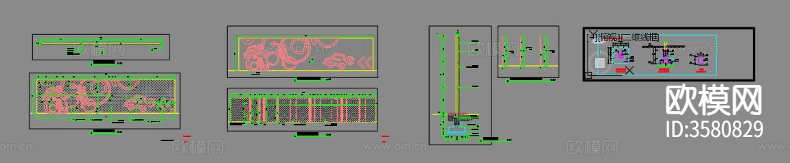 卡通围挡CAD图库下载（渲染图7）