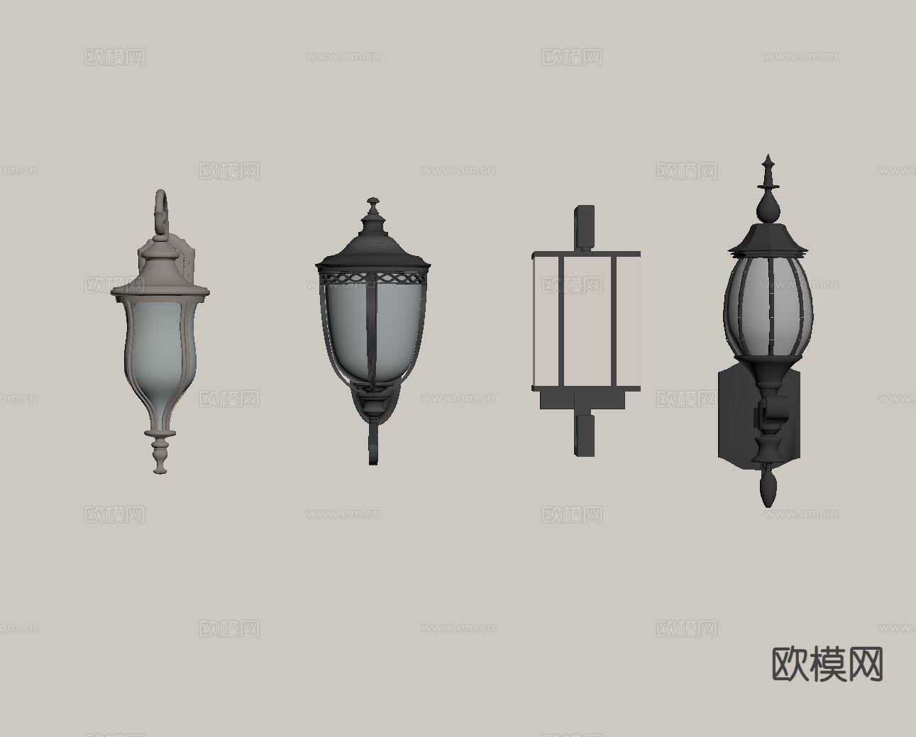 欧式壁灯 庭院壁灯su模型下载（渲染图1）