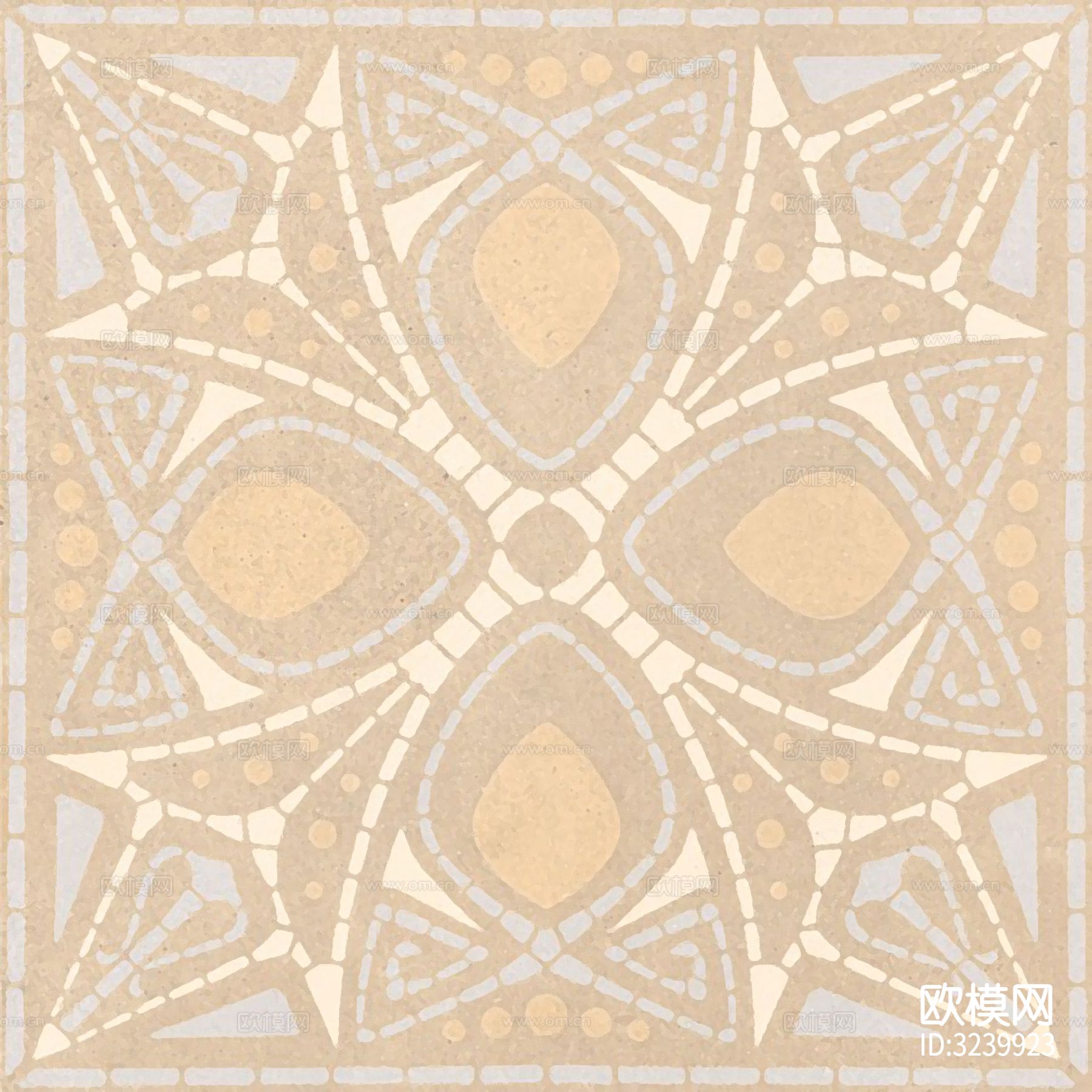 米色现代简约花砖贴图下载