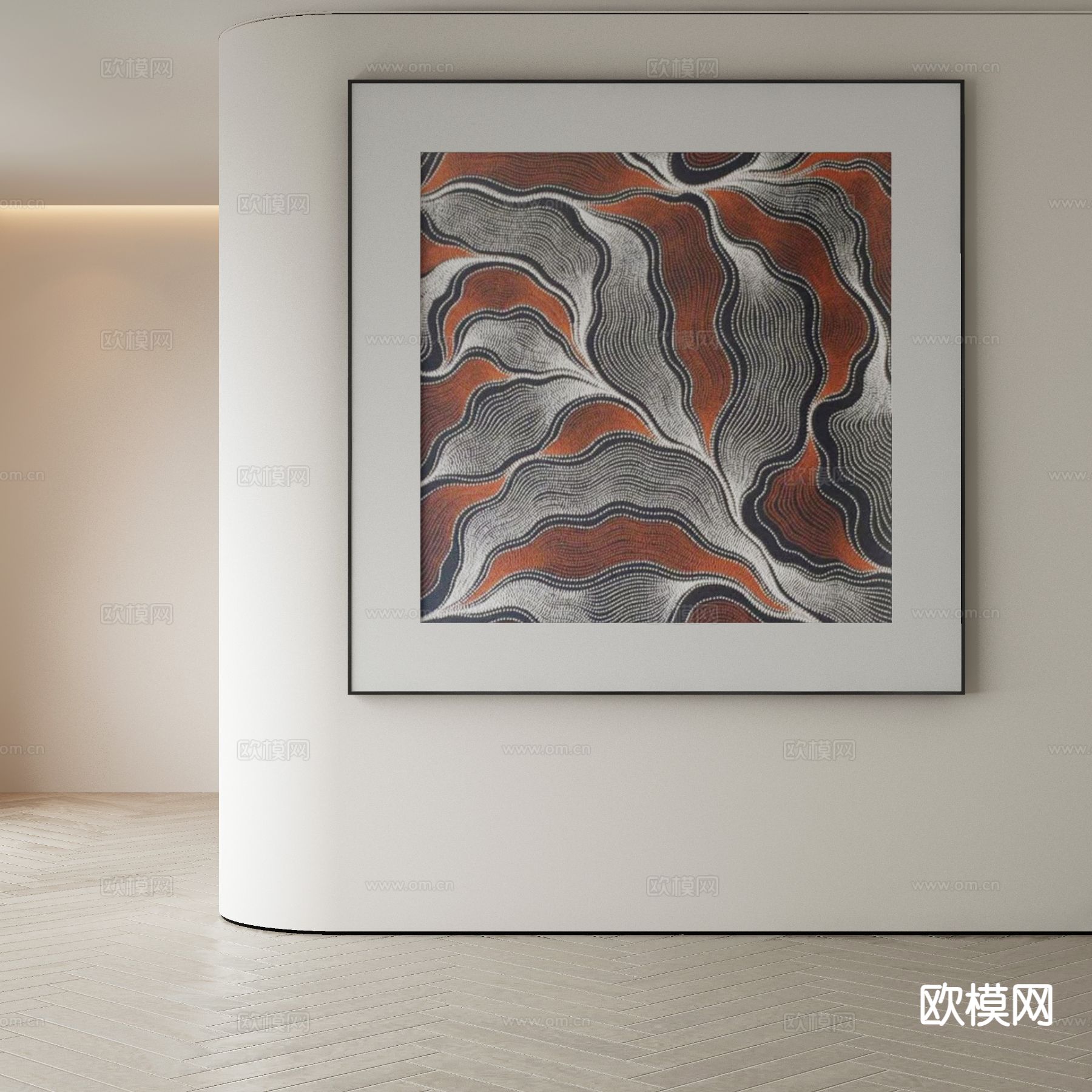 现代装饰画 挂画 抽象画3d模型