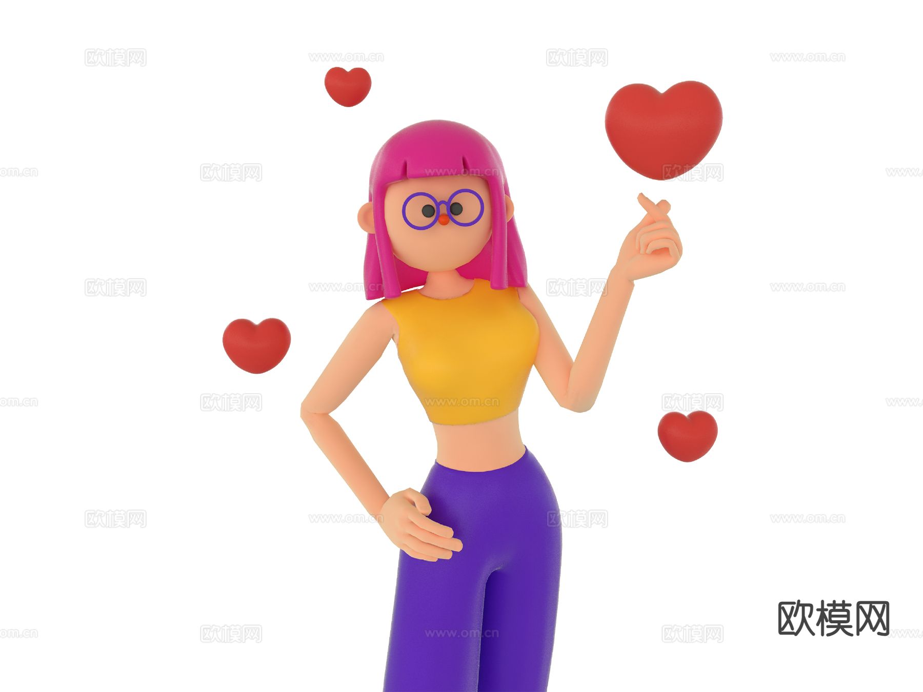 动漫人物 卡通角色su模型下载（渲染图2）