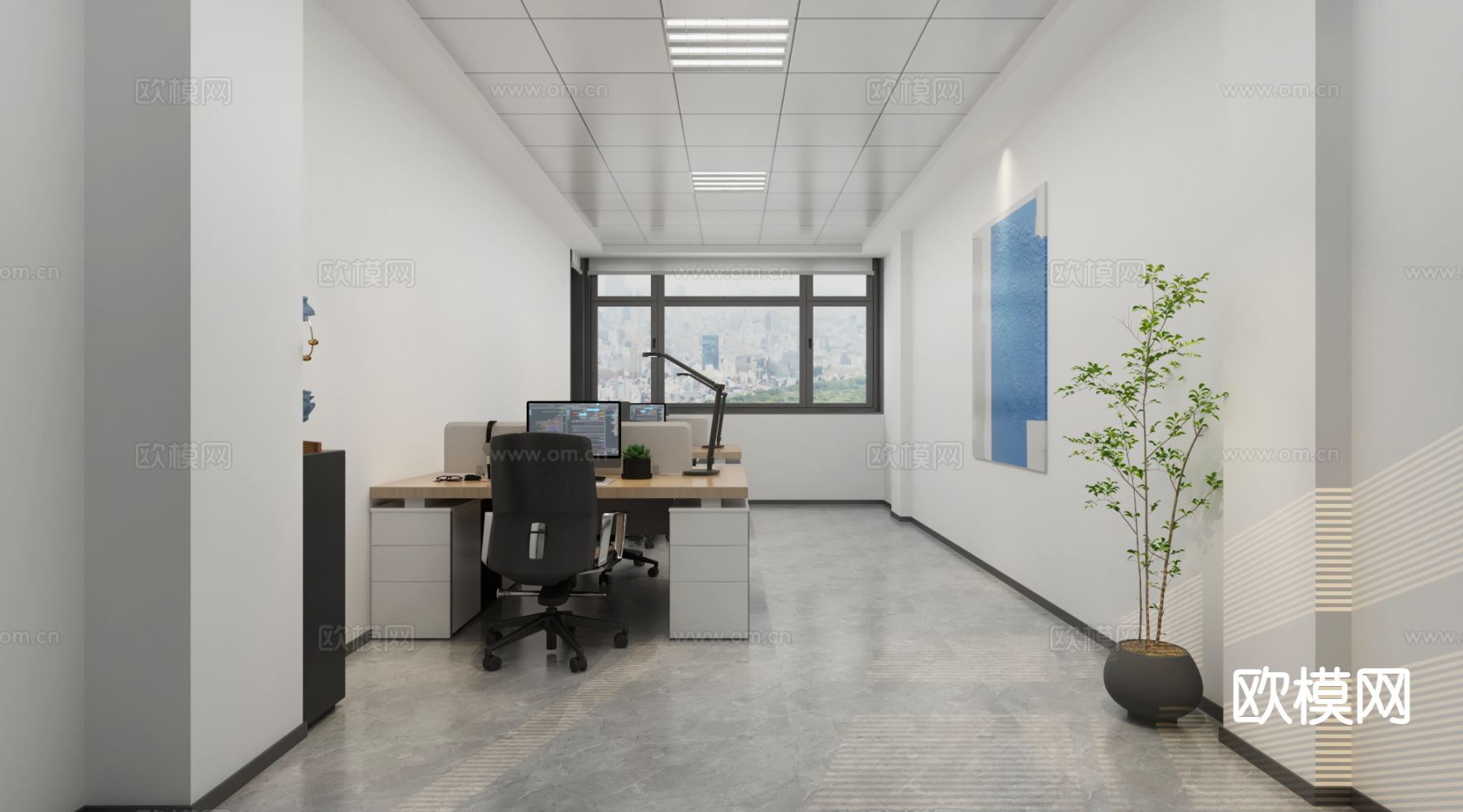 现代办公室 档案室su模型下载（渲染图2）