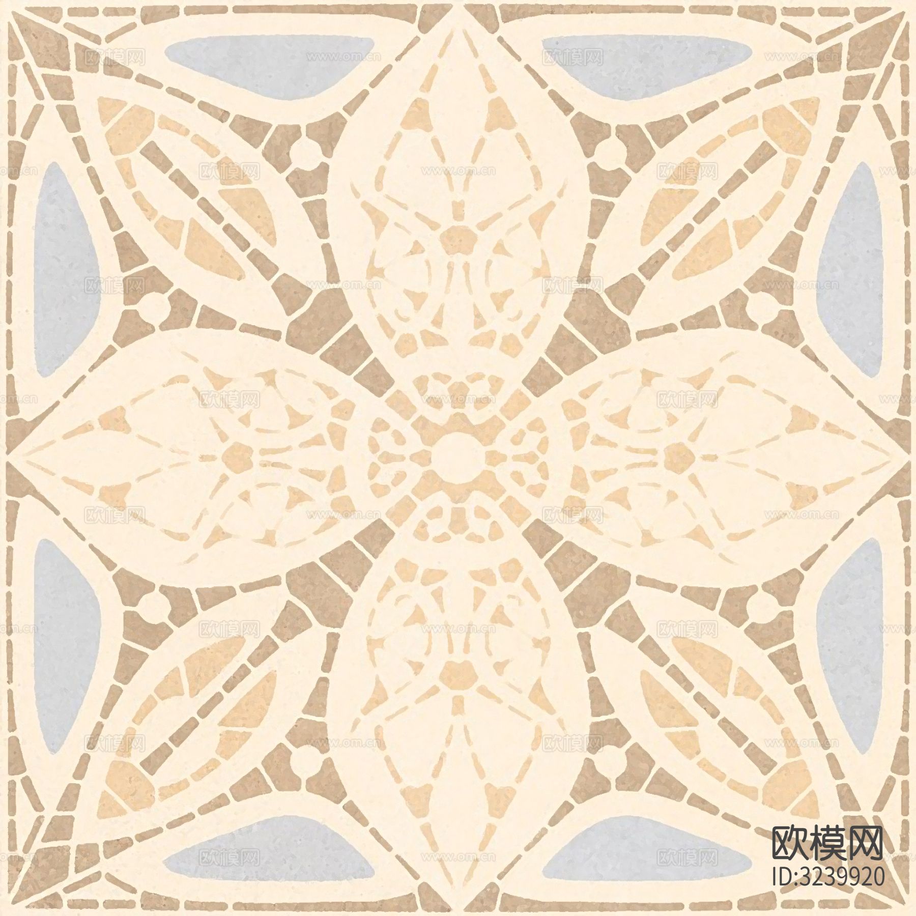 米色现代简约花砖贴图下载