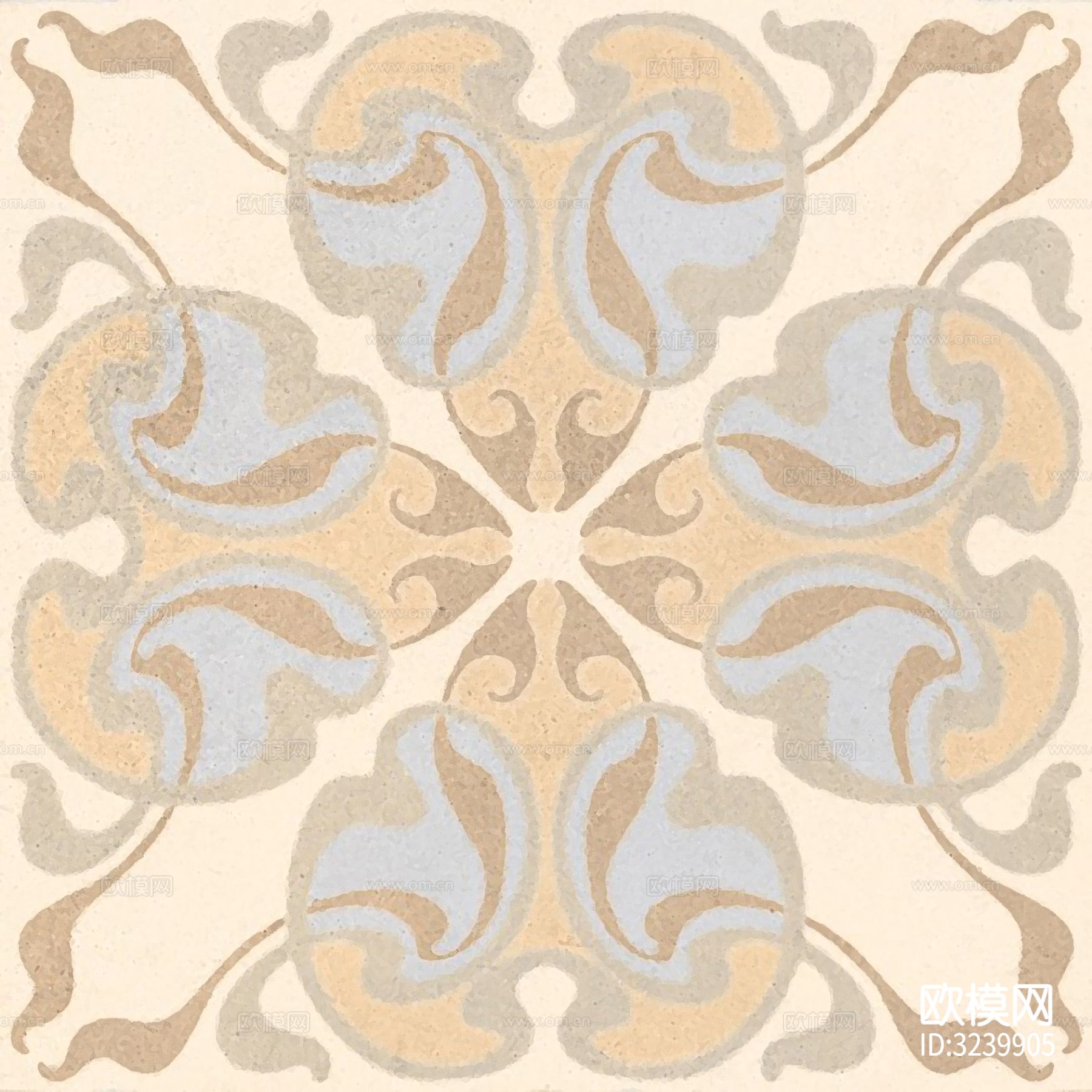 米色现代简约花砖贴图下载