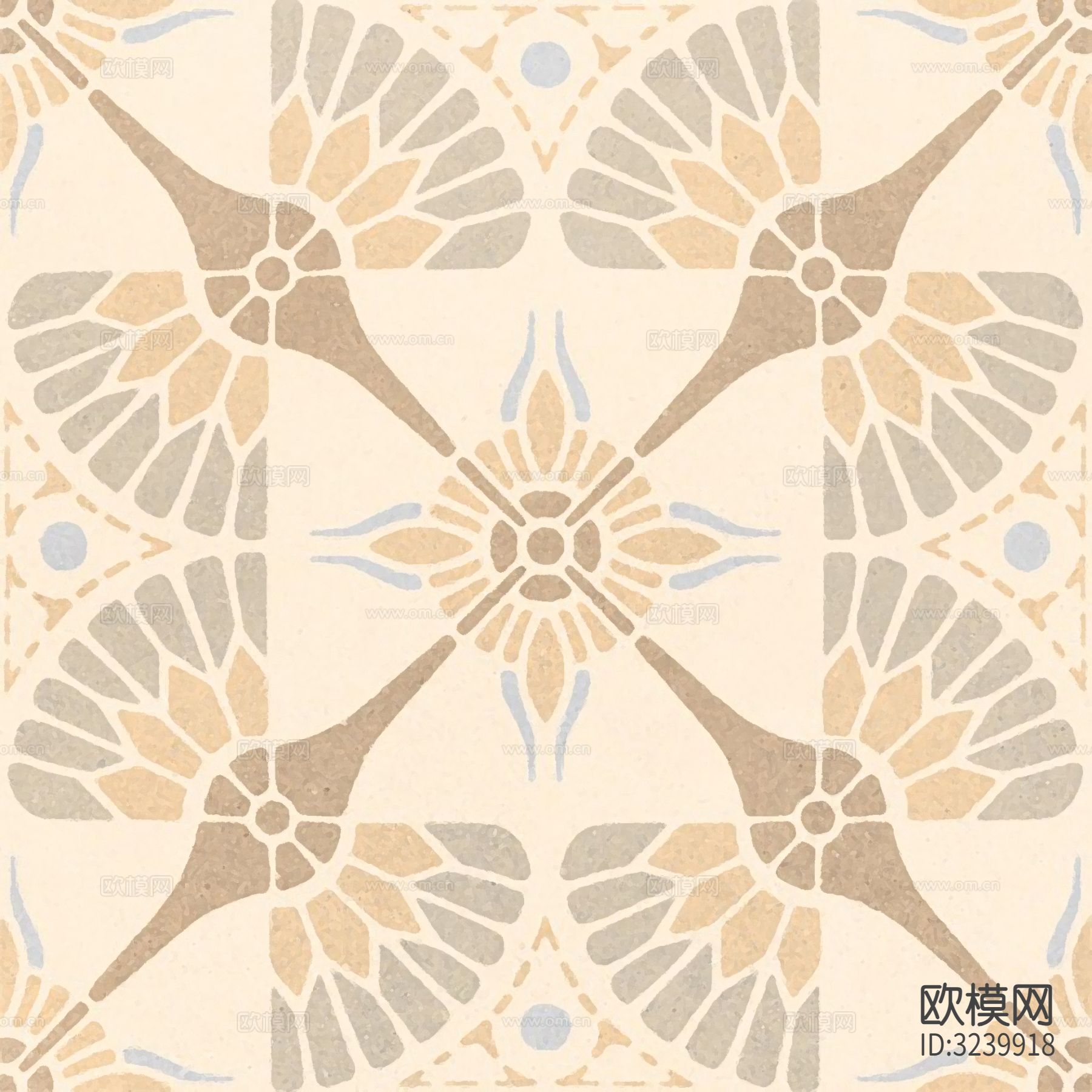 米色现代简约花砖贴图下载