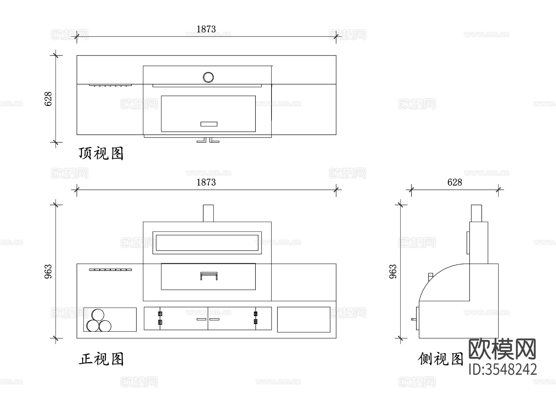户外烧烤炉cad立面图下载