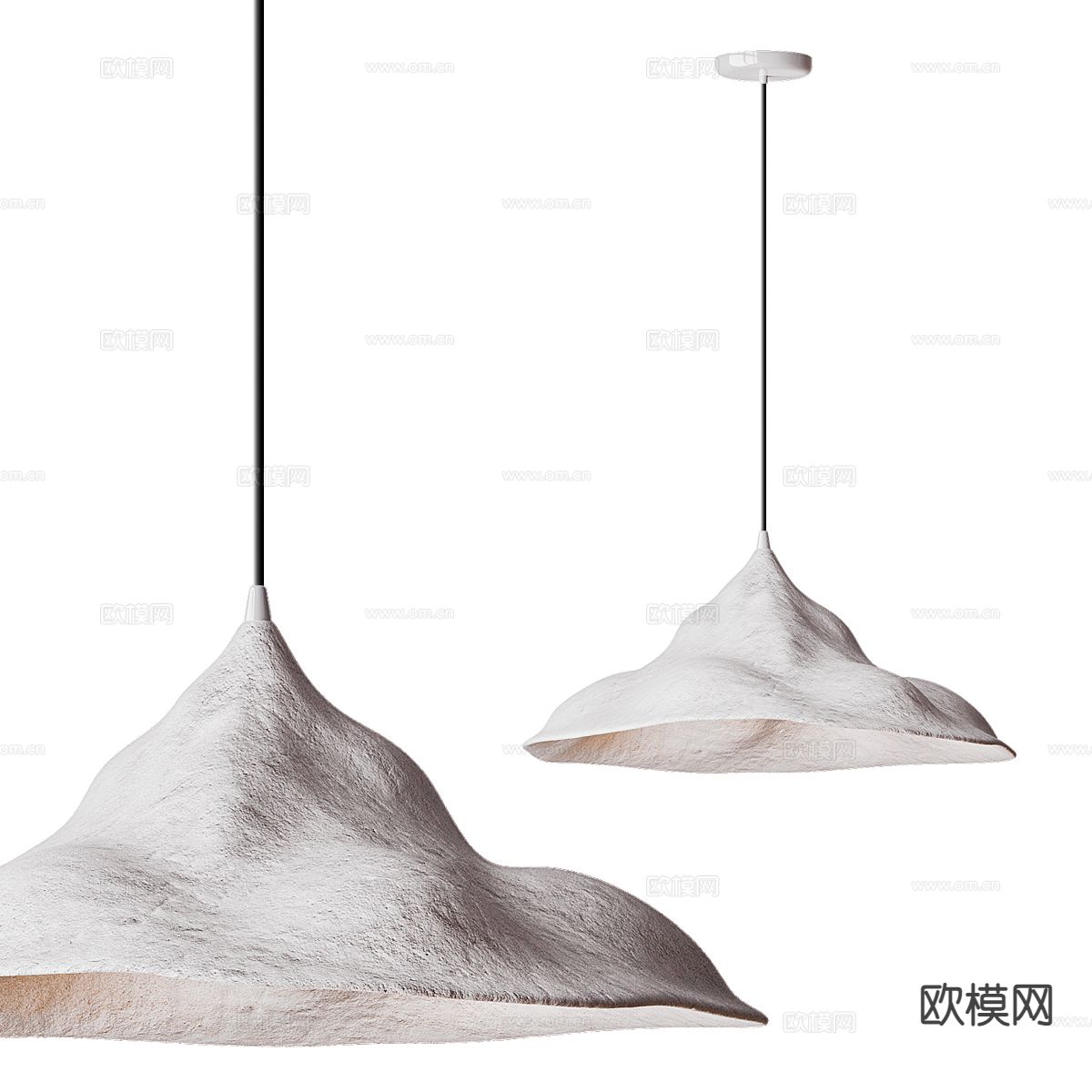 侘寂风泥土漆吊灯su模型下载（渲染图3）