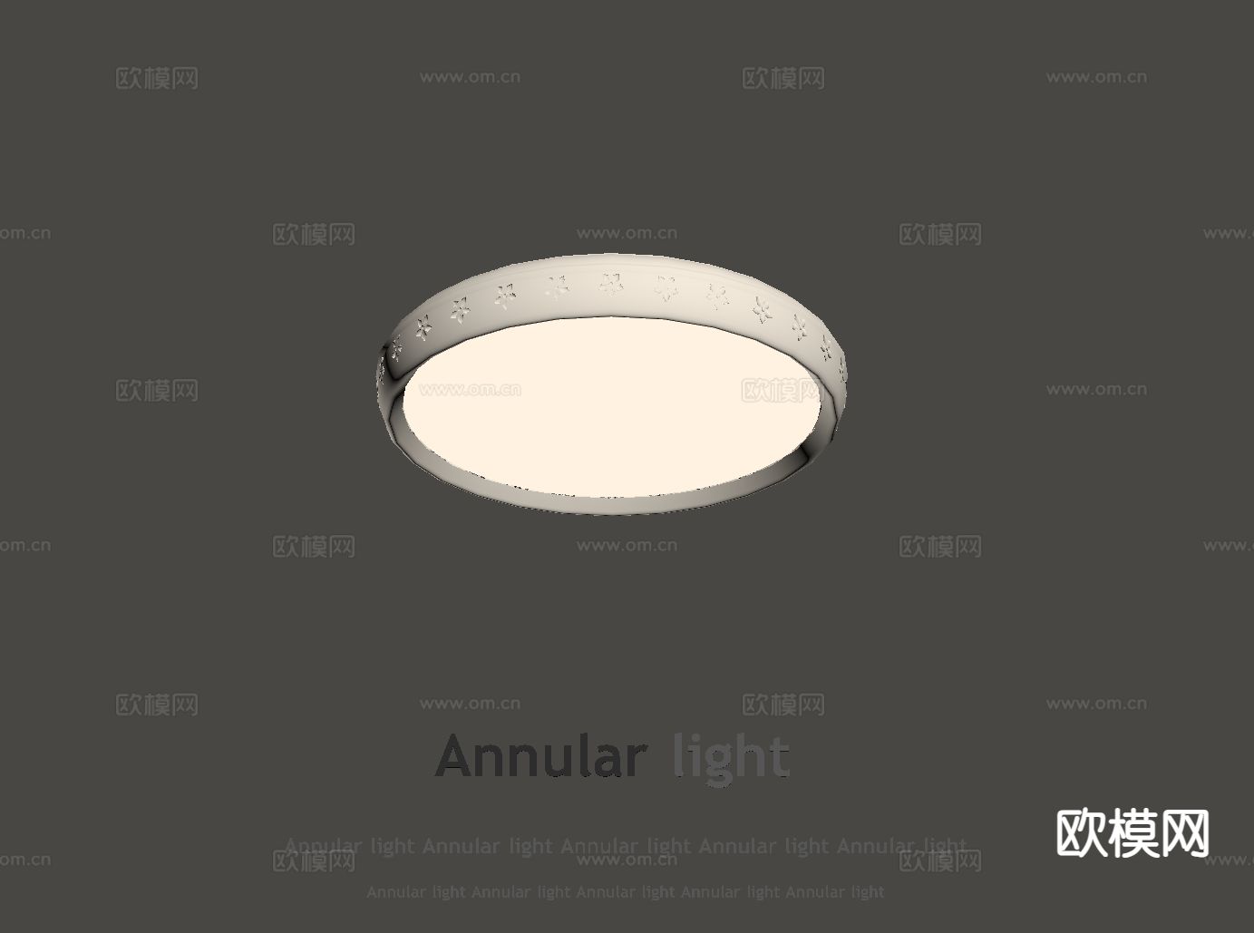 奶油风吸顶灯su模型下载（渲染图1）