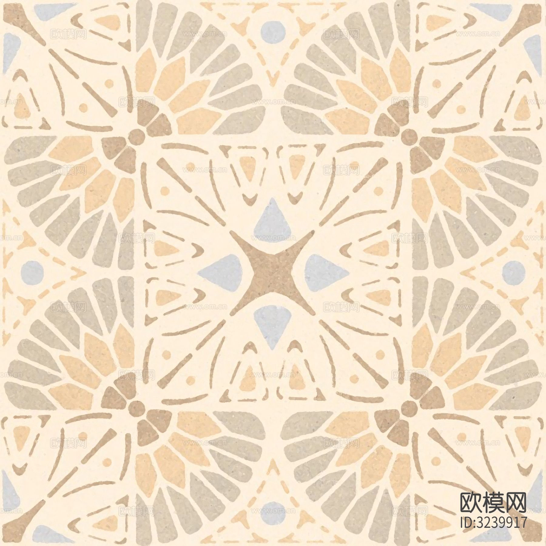 米色现代简约花砖贴图下载