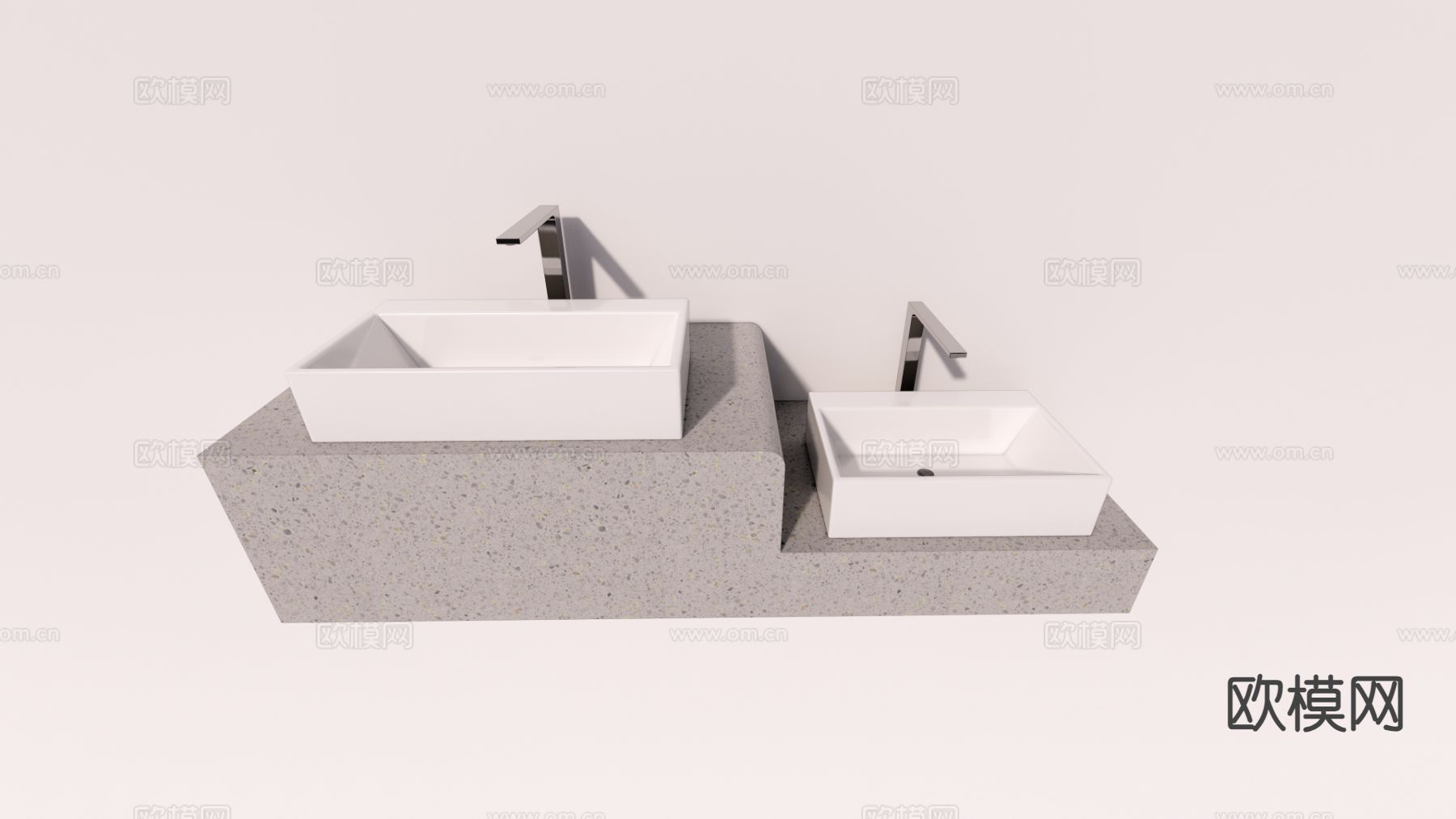 高低洗手池su模型下载（渲染图2）