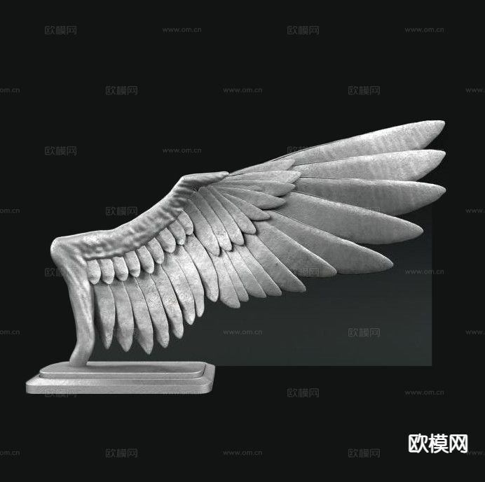 现代翅膀雕塑 艺术摆件3d模型