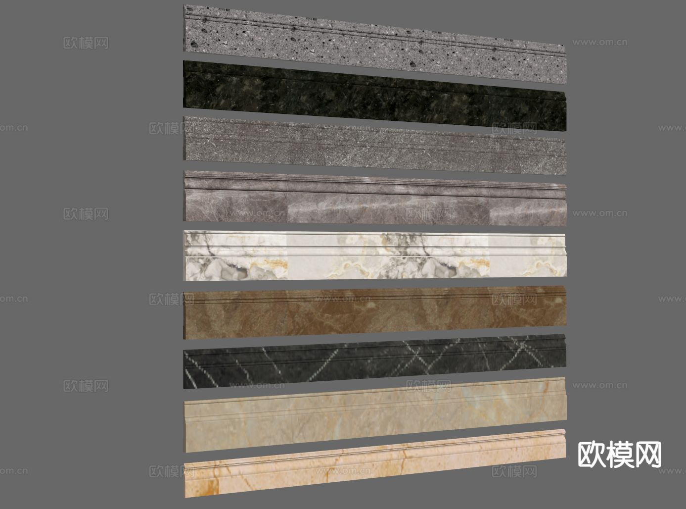 大理石线条 地脚线 踢脚线su模型下载（渲染图1）