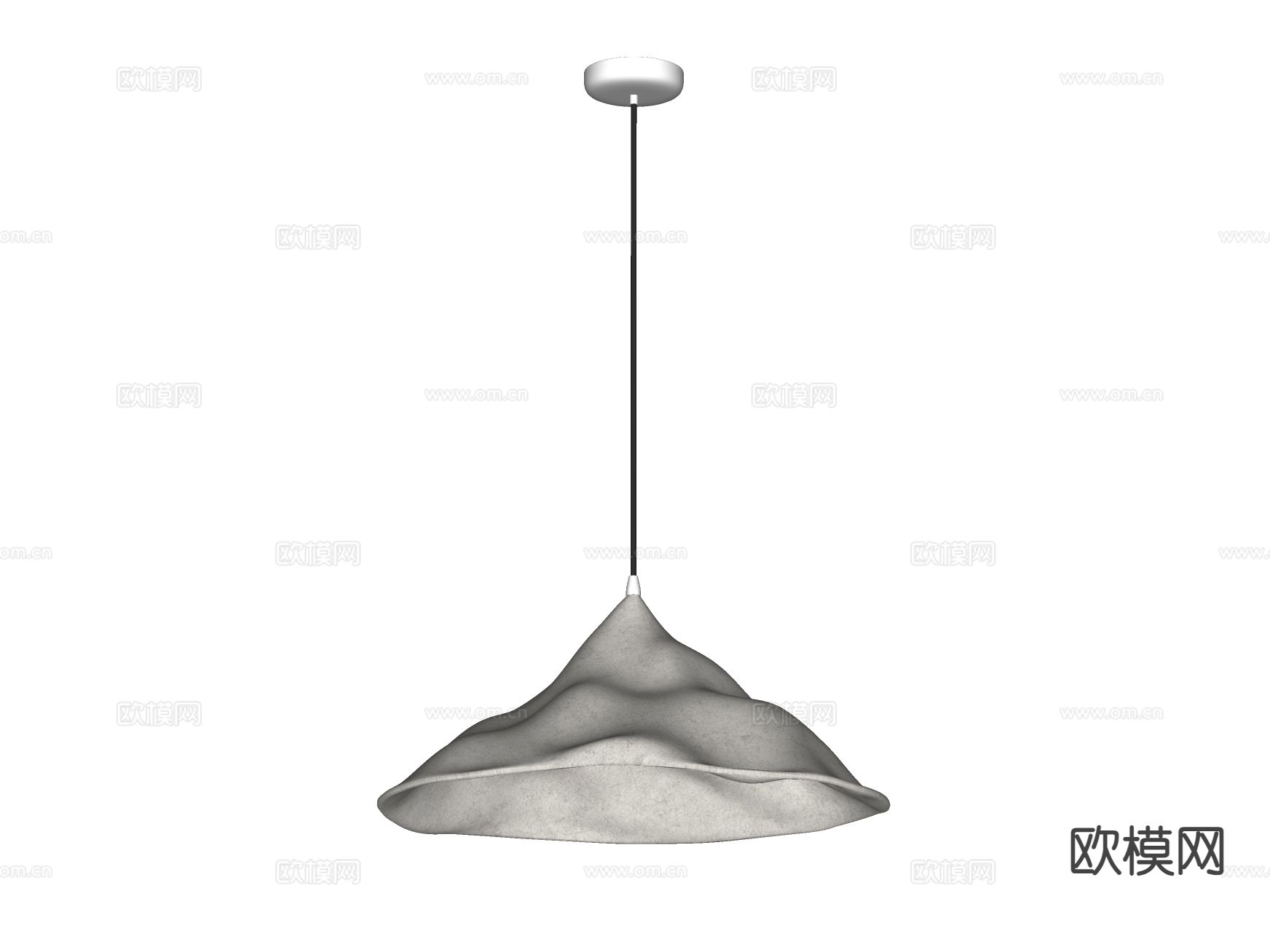 侘寂风泥土漆吊灯su模型下载（渲染图1）