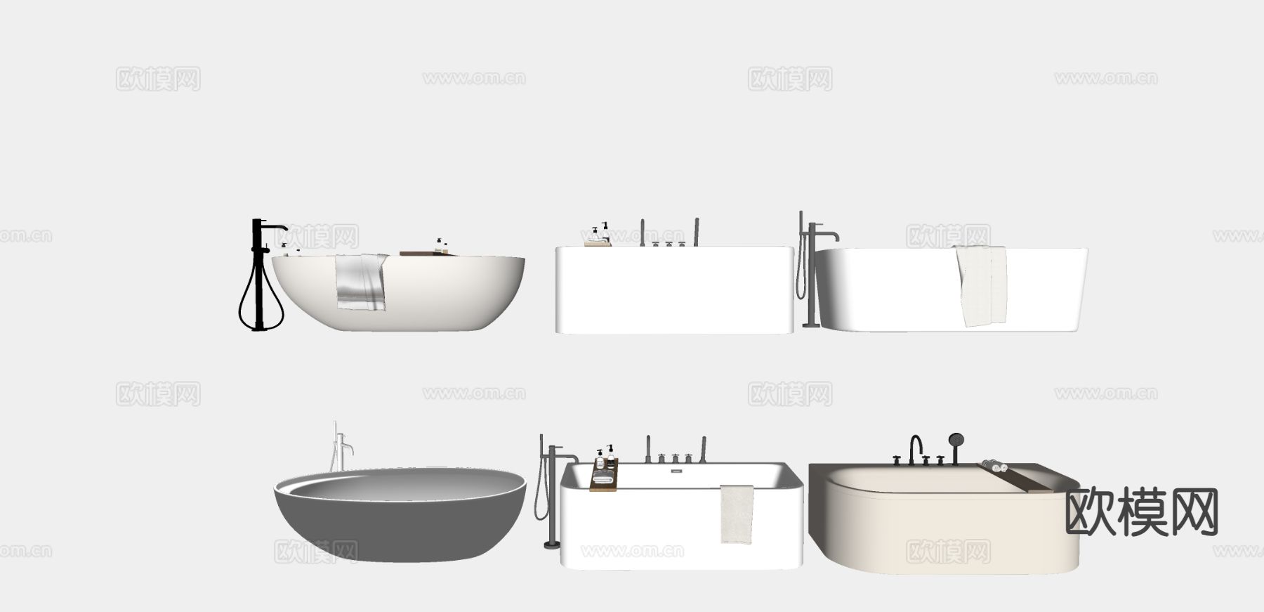 独立浴缸 陶瓷浴缸su模型下载（渲染图1）