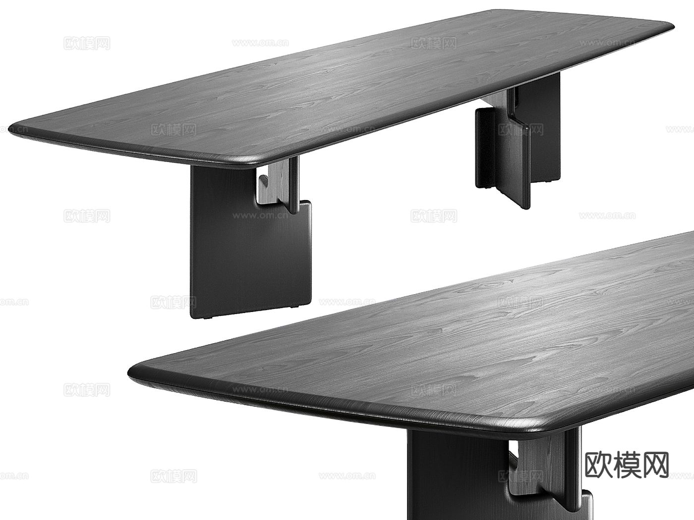 Minotti Nico 长条餐桌su模型下载（渲染图3）