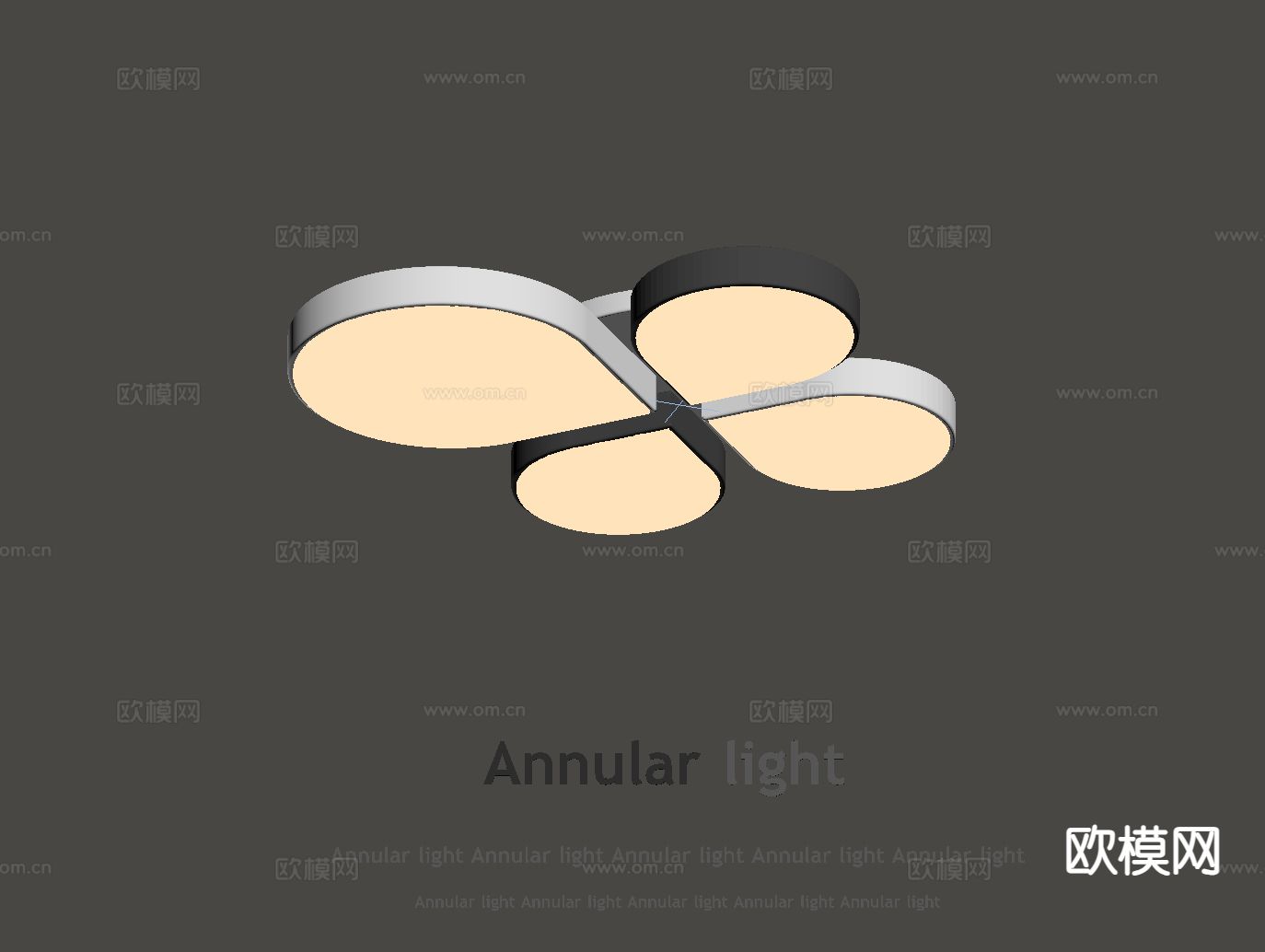 现代异形吸顶灯su模型下载（渲染图1）