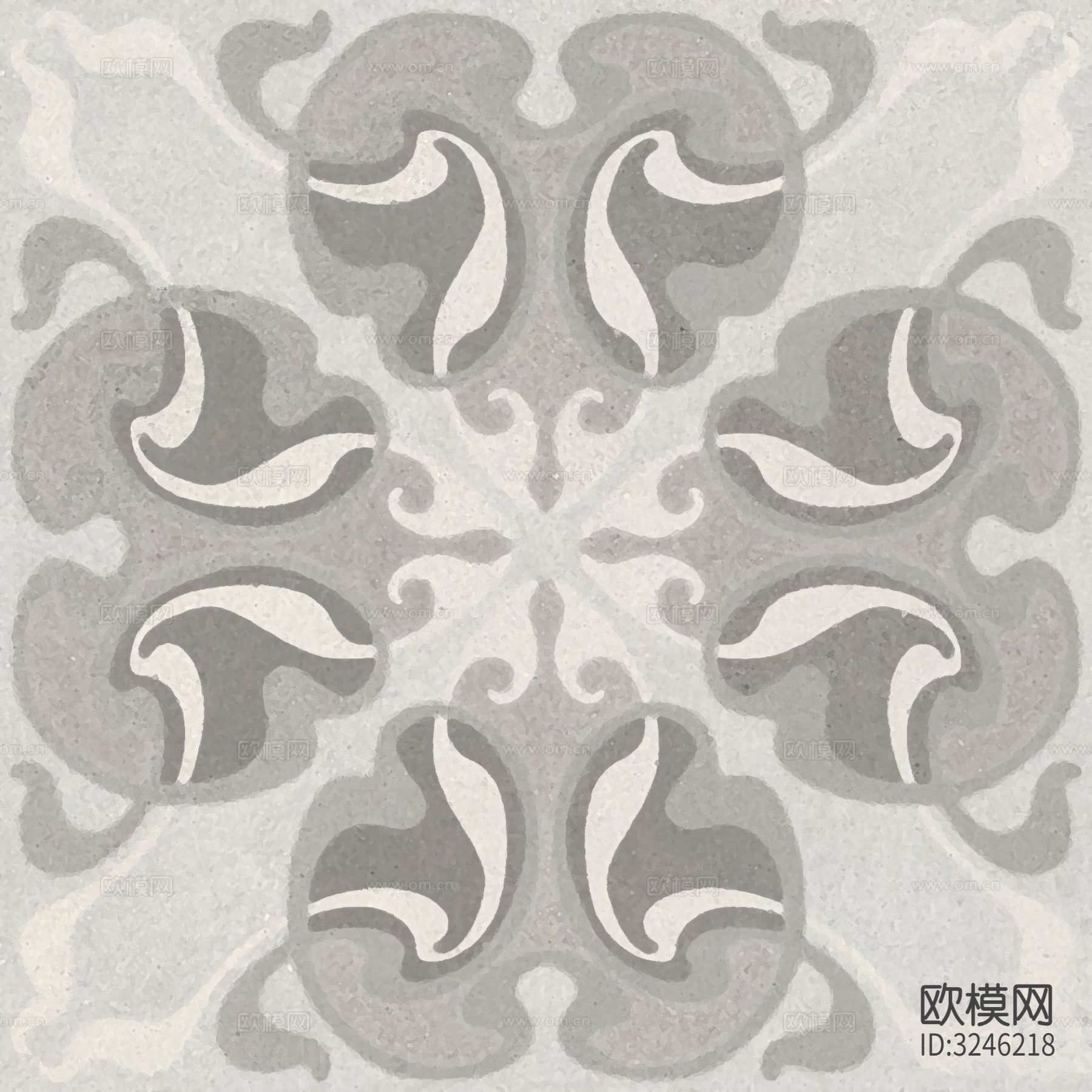 灰色现代简约花砖贴图下载