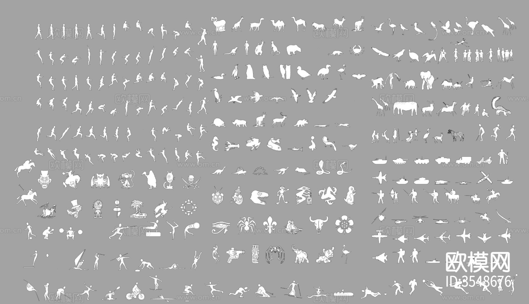 动物人物CAD图库下载