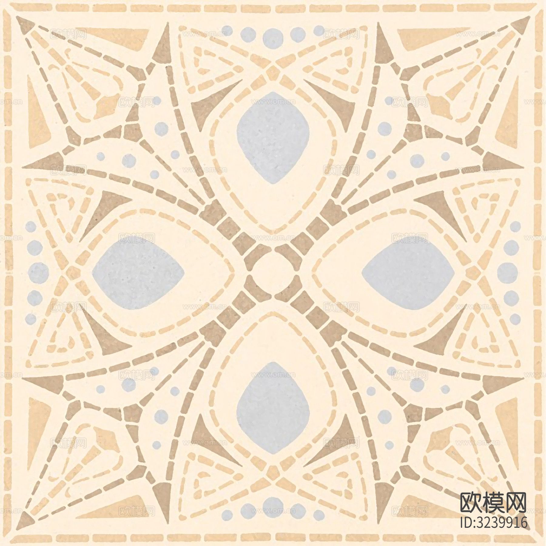 米色现代简约花砖贴图下载