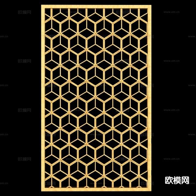 轻奢镂空隔断3d模型