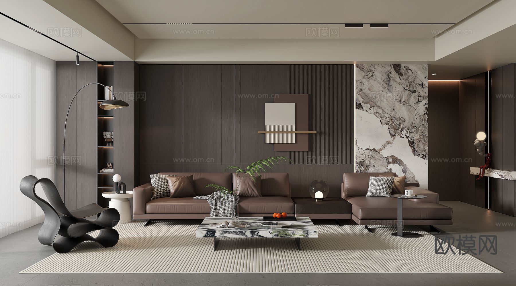 意式客厅3d模型下载