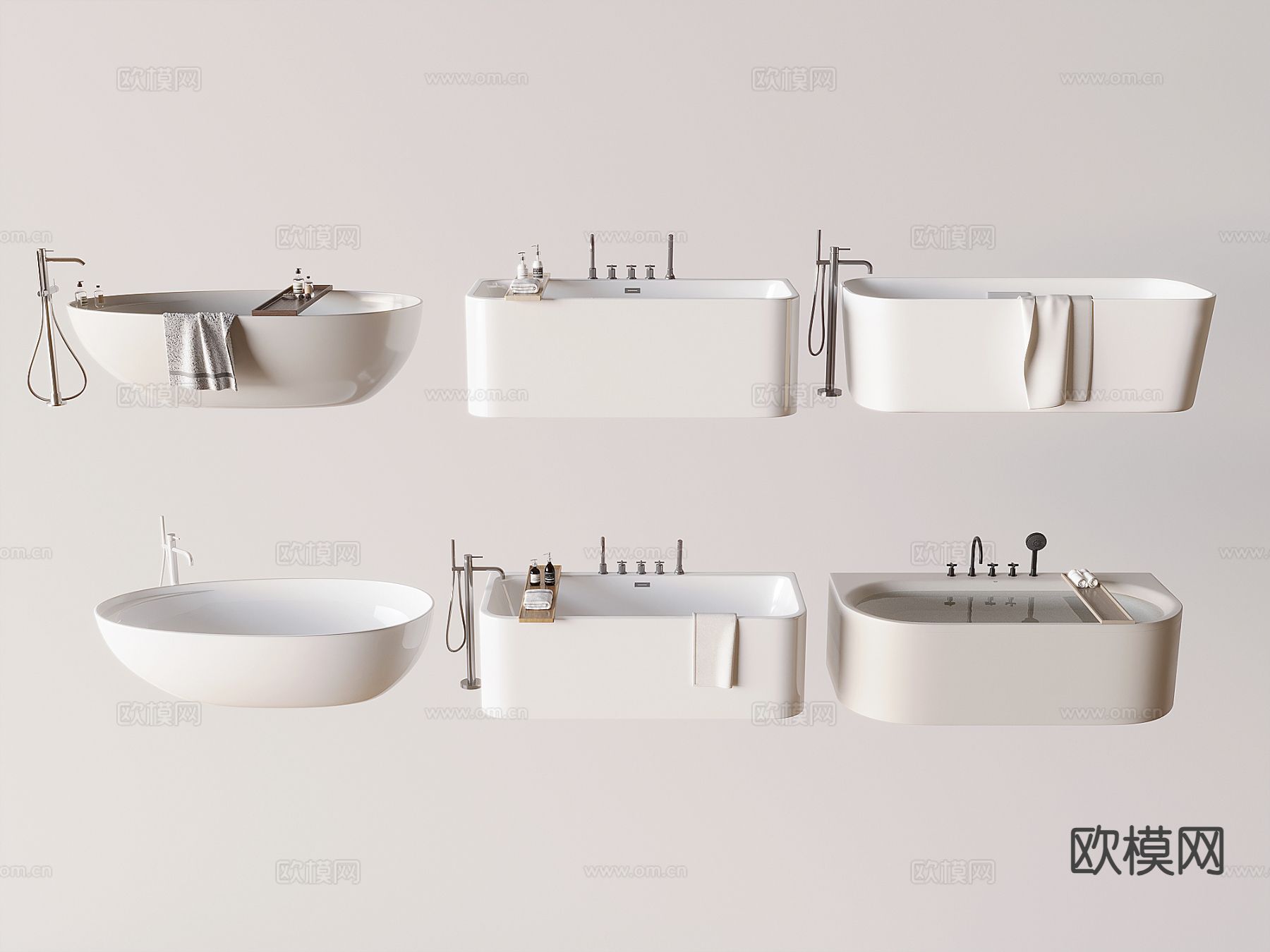 独立浴缸 陶瓷浴缸su模型下载（渲染图2）