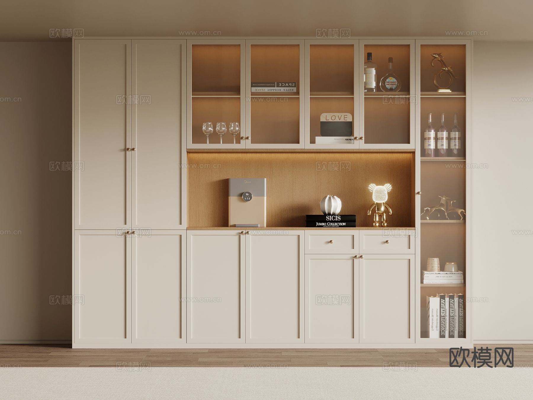 北欧酒柜su模型下载（渲染图2）