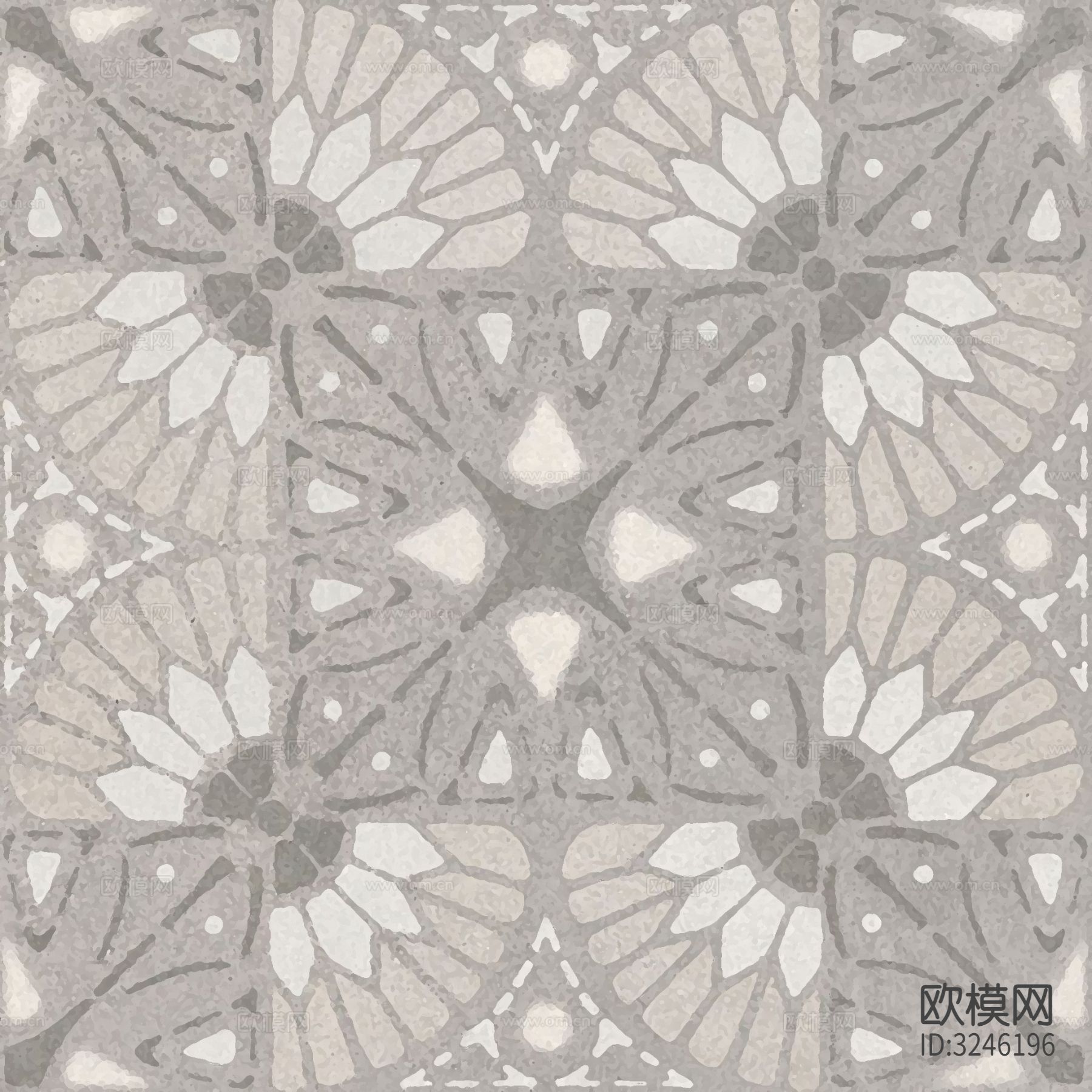 灰色现代简约花砖贴图下载