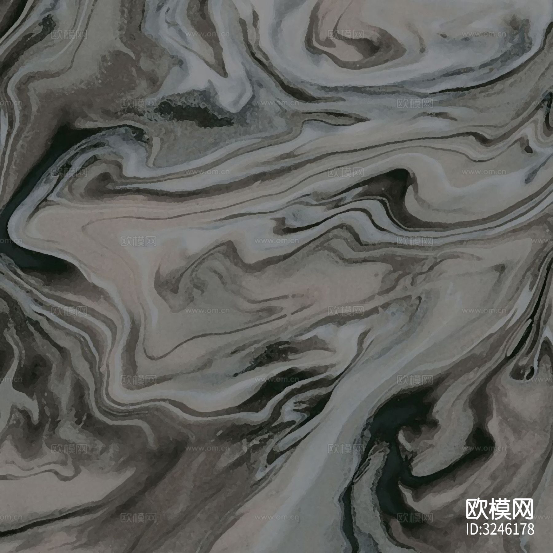 黑色现代简约花砖贴图下载（渲染图2）