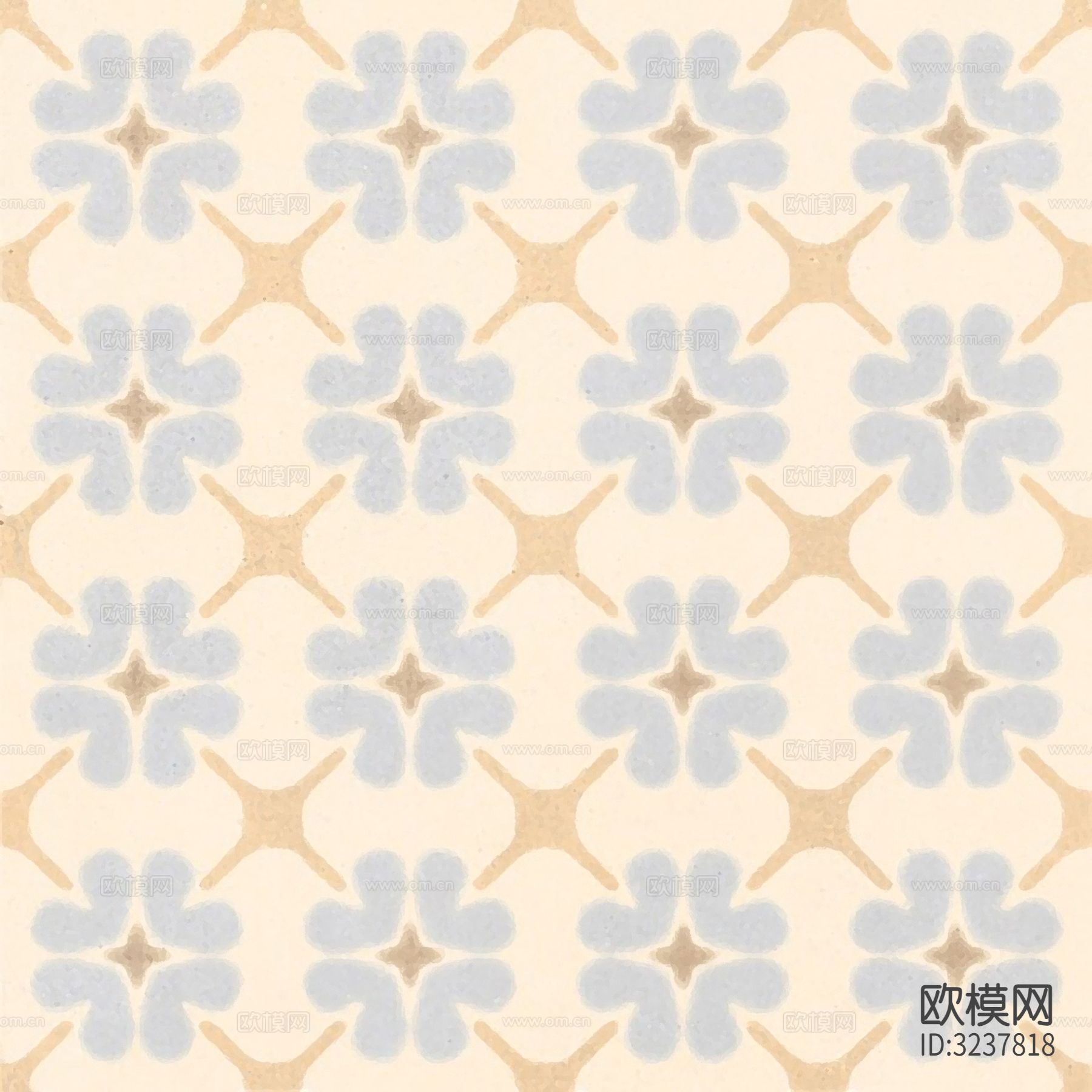 米色现代简约花砖贴图下载