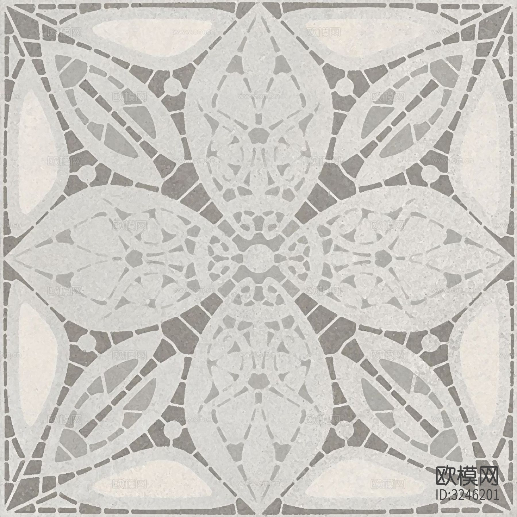 灰色现代简约花砖贴图下载