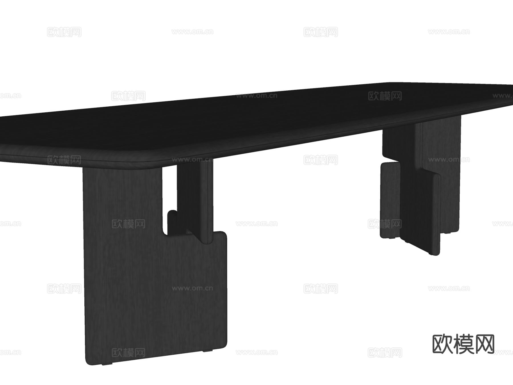 Minotti Nico 长条餐桌su模型下载（渲染图1）