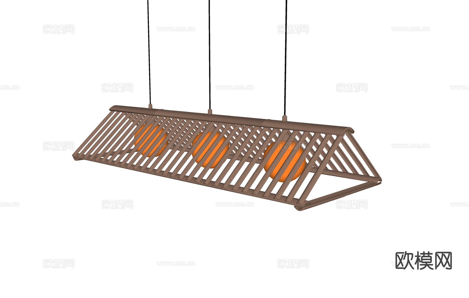 原木风吊灯 创意吊灯 艺术吊灯su模型下载（渲染图1）