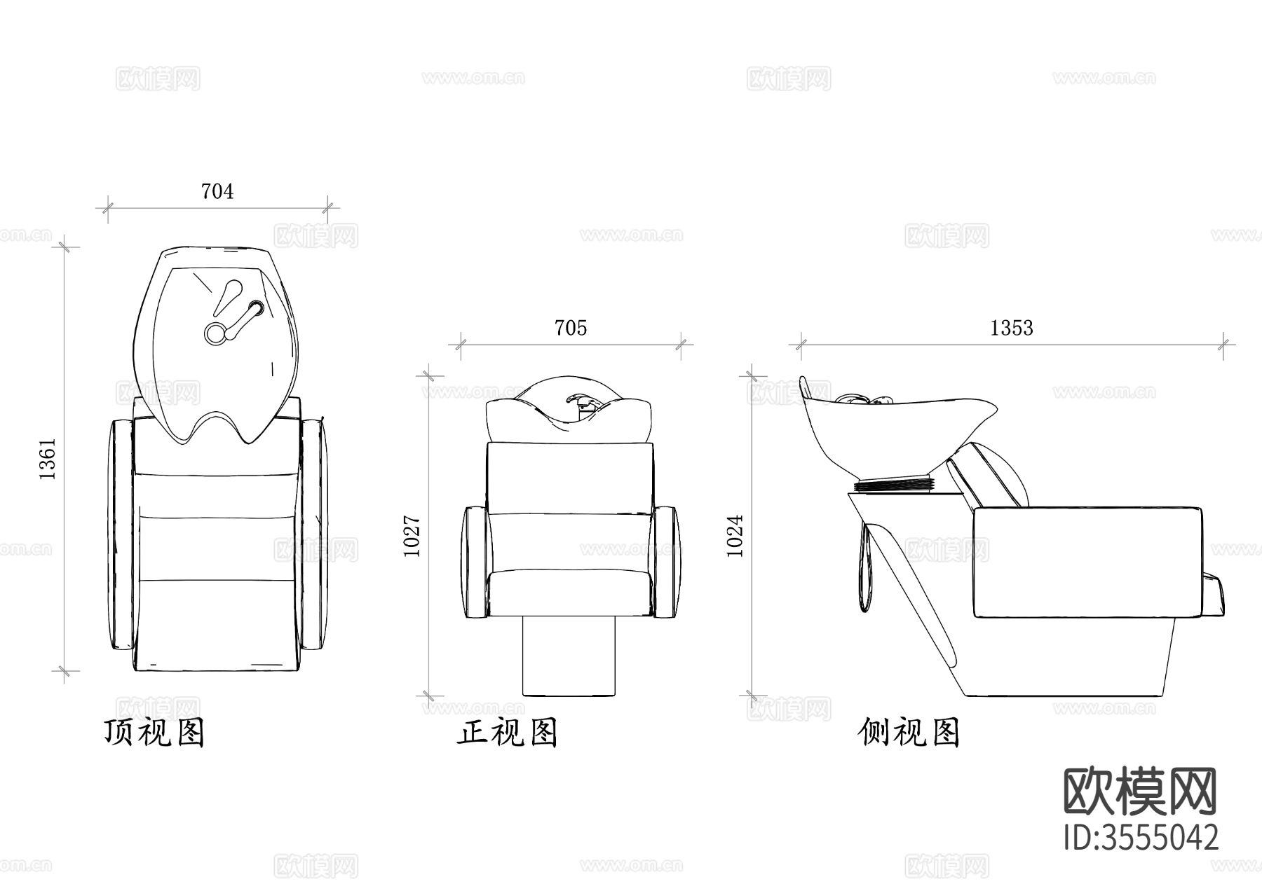 沙龙水槽椅cad立面图下载