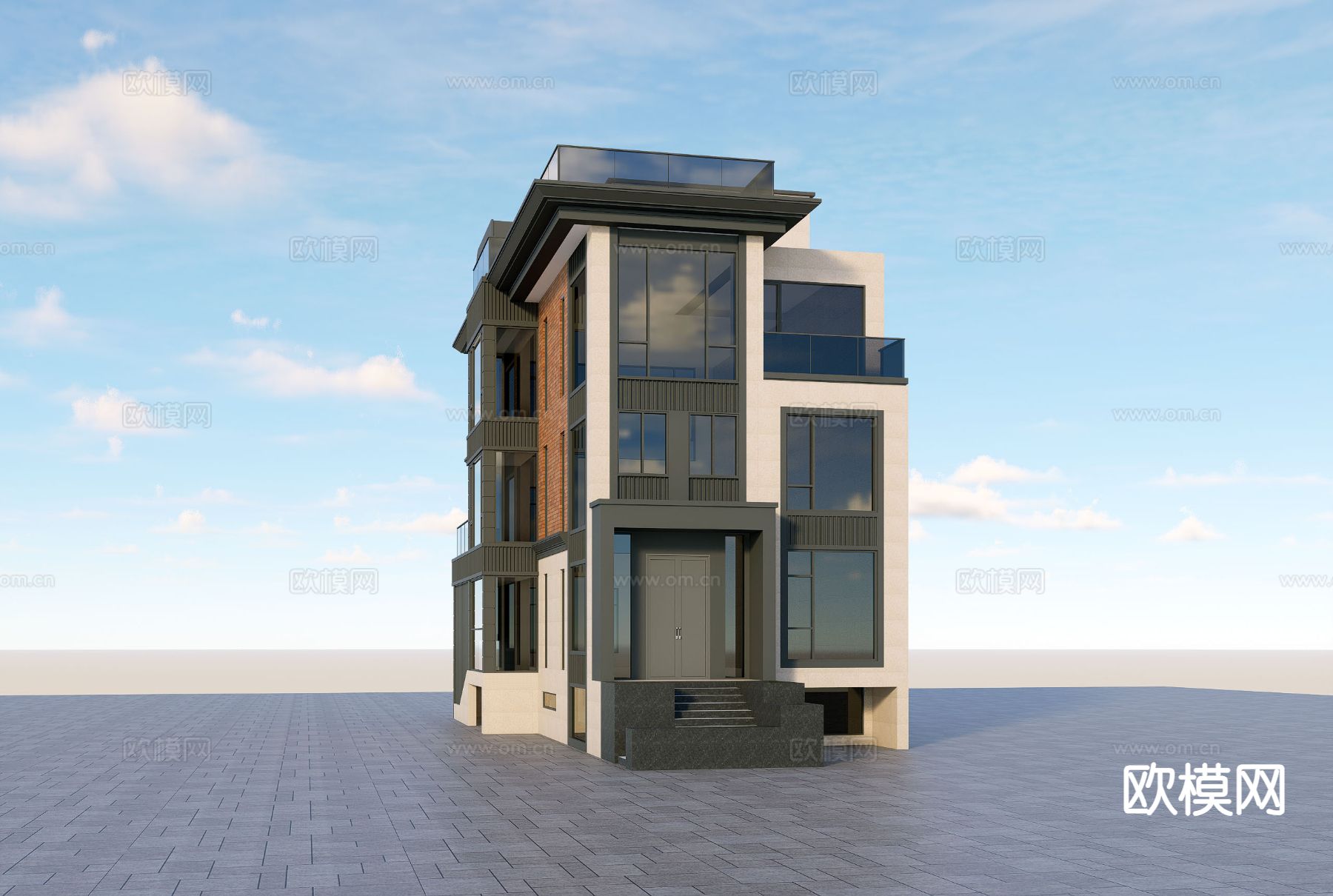 独栋别墅外观su模型