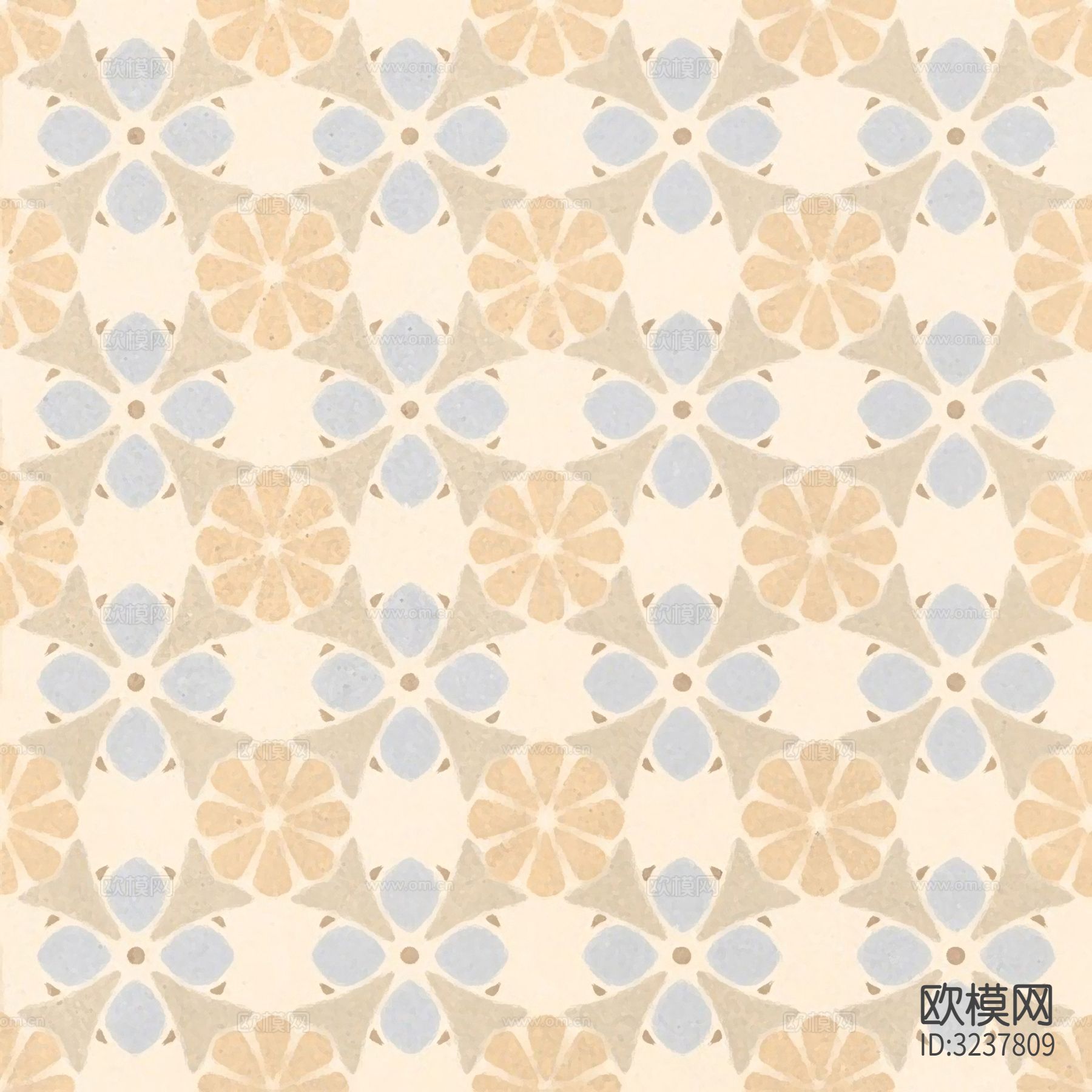 米色现代简约花砖贴图下载