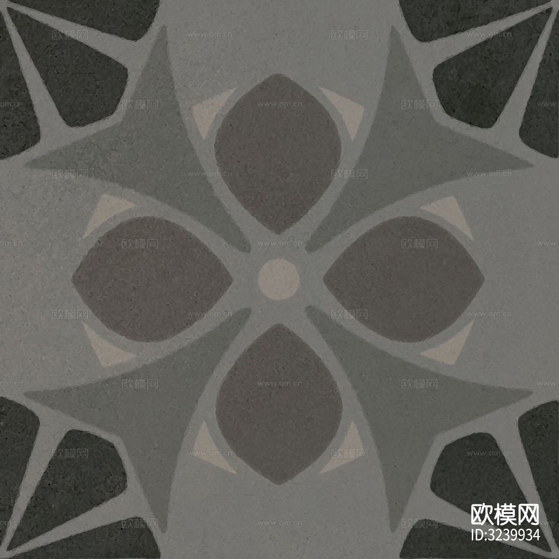 黑色现代简约花砖贴图下载