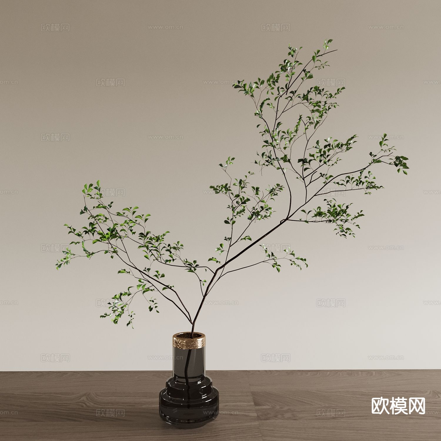 花瓶 花艺 水生植物3d模型