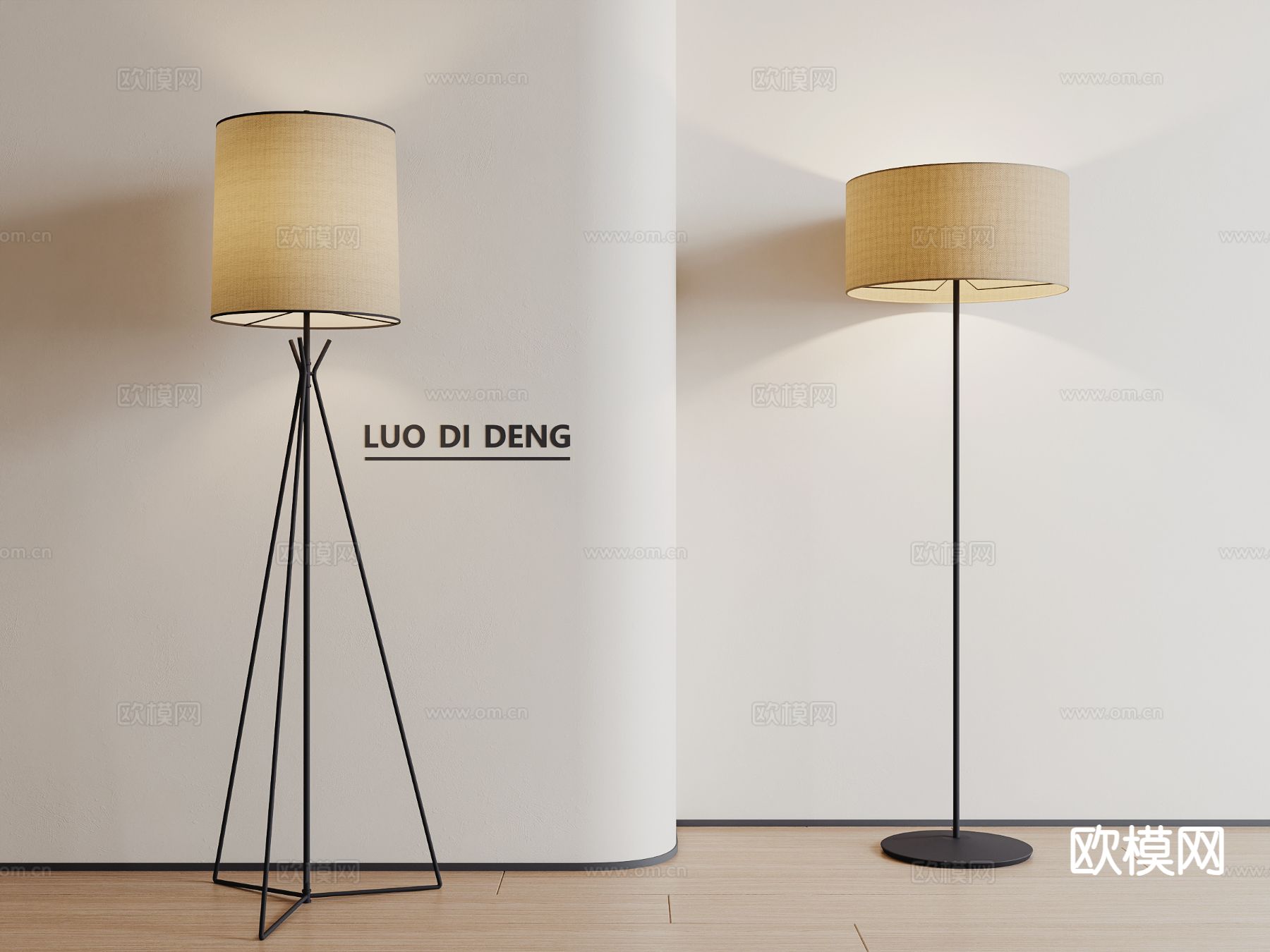 侘寂落地灯su模型下载（渲染图2）