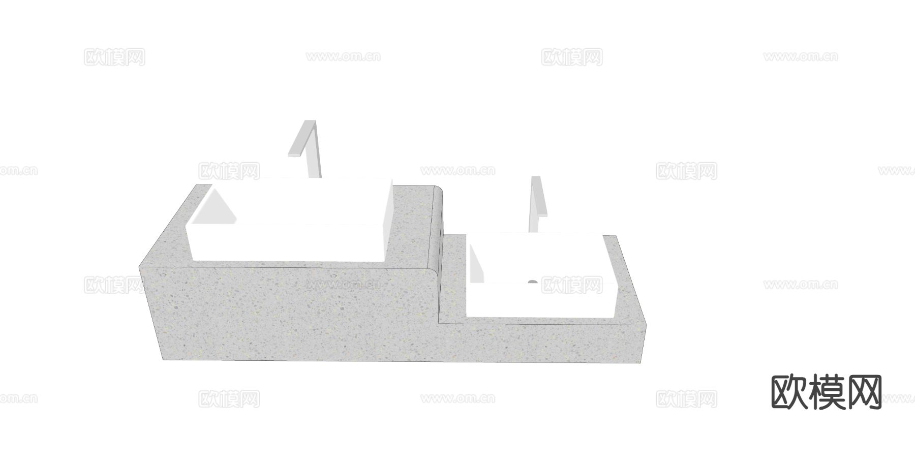 高低洗手池su模型下载（渲染图1）