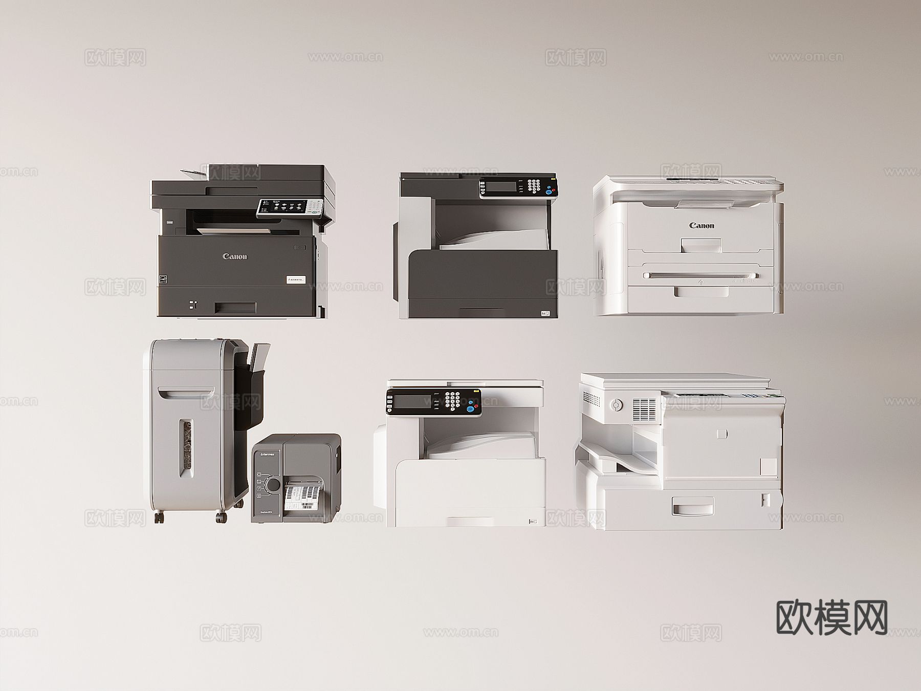 打印机 复印机 扫描仪 传真机su模型下载（渲染图2）