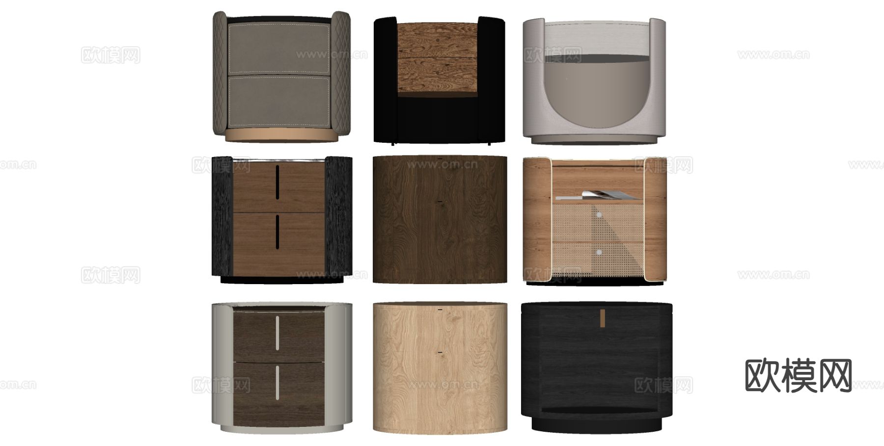 中古风床头柜su模型下载（渲染图1）