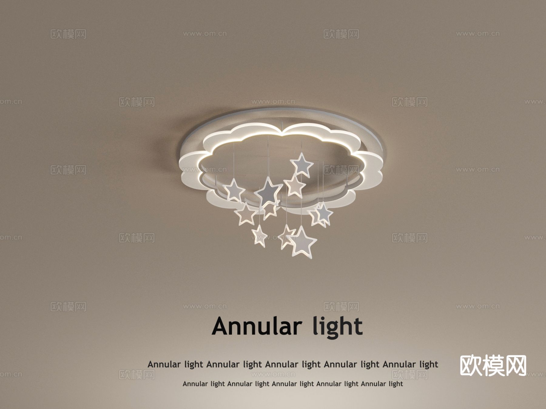 现代吸顶灯 儿童吸顶灯su模型下载（渲染图2）