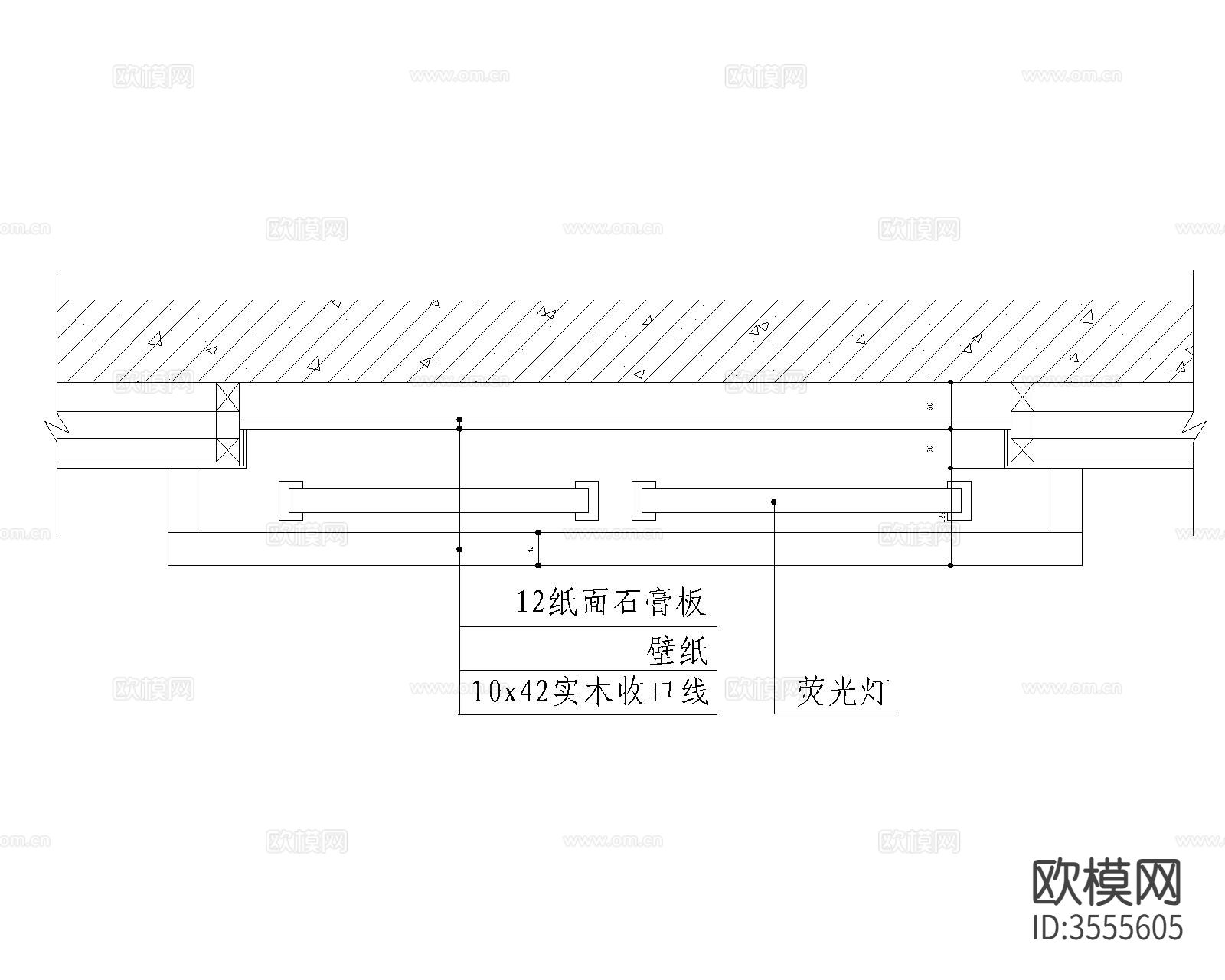 软包壁纸装饰面cad大样图下载（渲染图4）